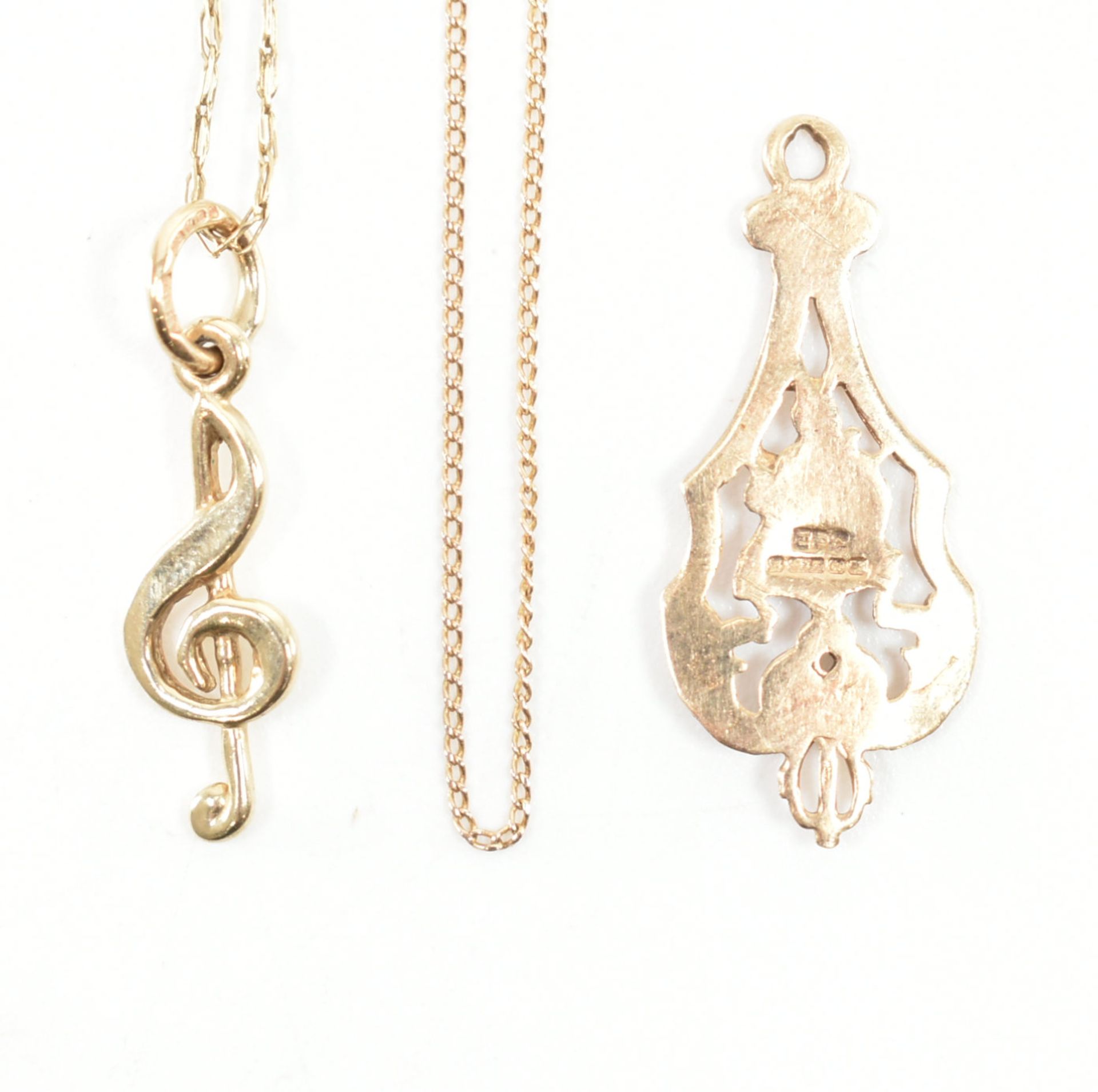 TWO 9CT GOLD PENDANT NECKLACES - Bild 2 aus 9