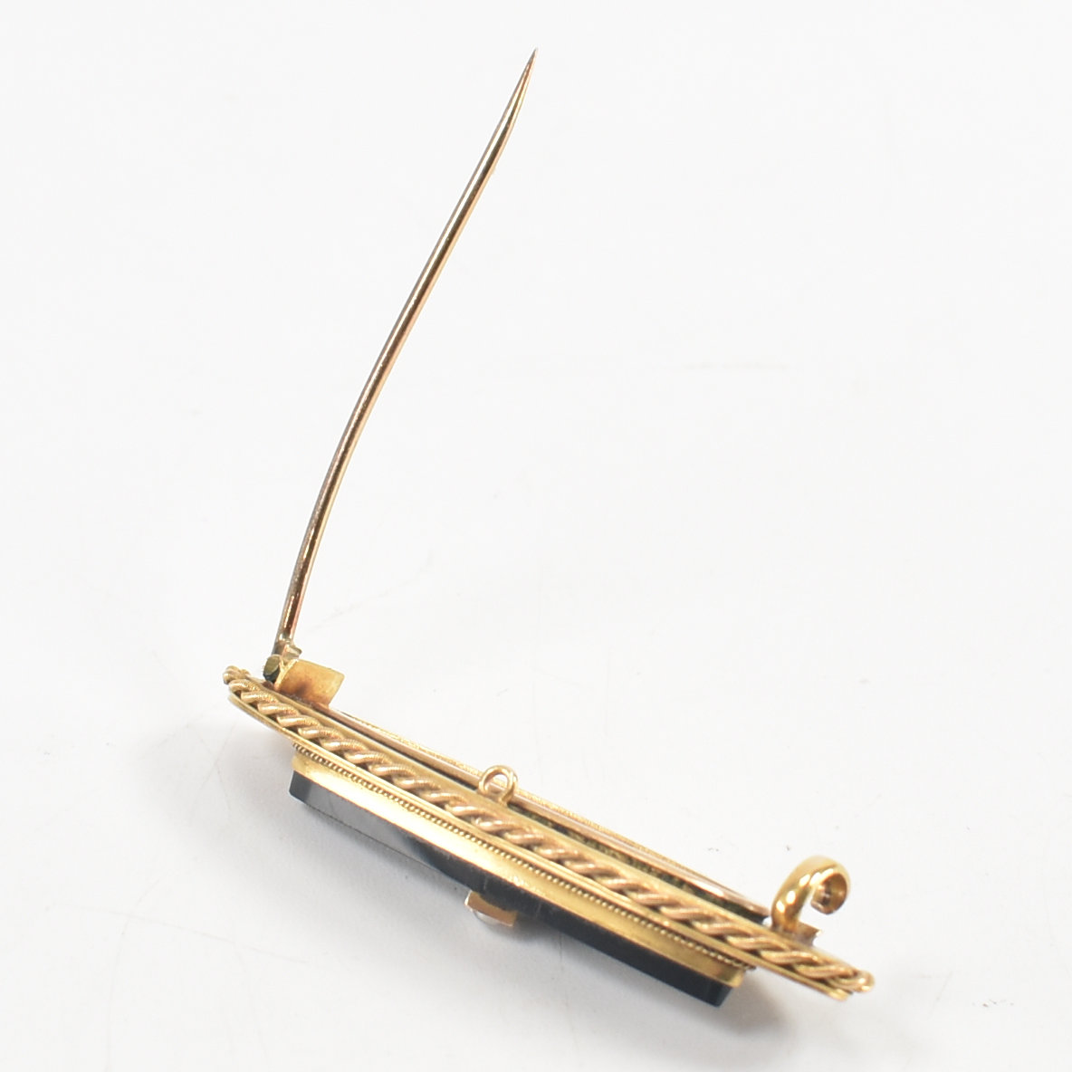 19TH CENTURY 15CT GOLD PEARL ENAMEL BROOCH PIN - Image 5 of 7