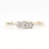 18CT GOLD PLAT & DIAMOND THREE STONE RING