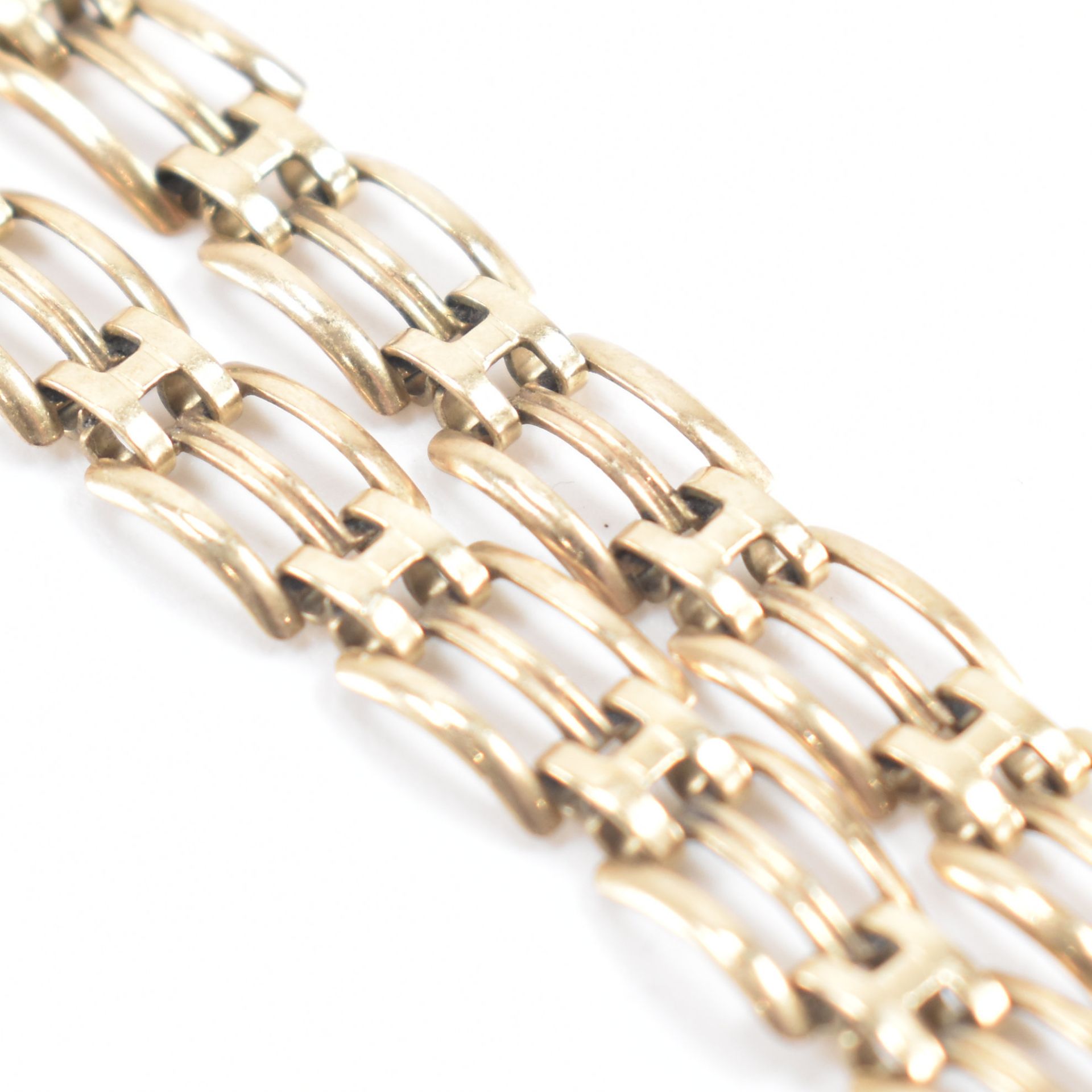 VINTAGE 9CT GOLD FANCY LINK CHAIN BRACELET