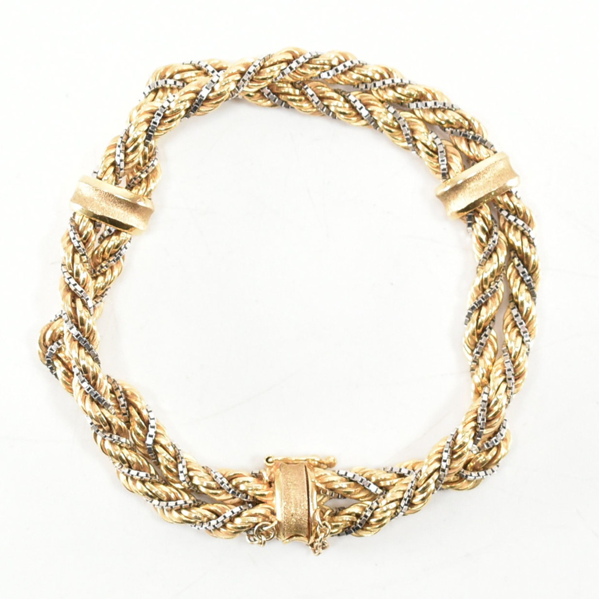 HALLMARKED 9CT BICOLOUR GOLD BRACELET CHAIN