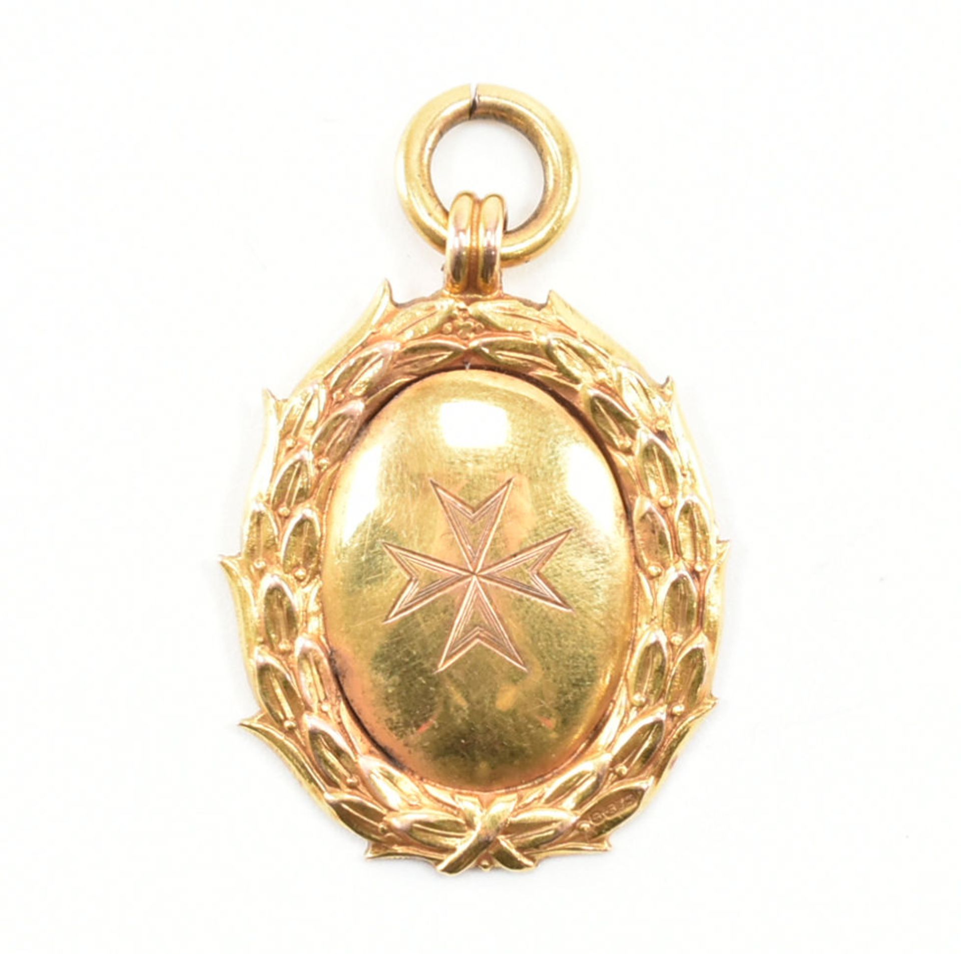 HALLMARKED 9CT GOLD FOB MEDAL PENDANT - Image 2 of 3