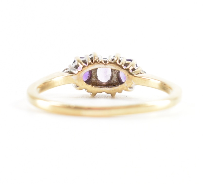 HALLMARKED 9CT GOLD AMETHYST & DIAMOND RING - Image 4 of 9