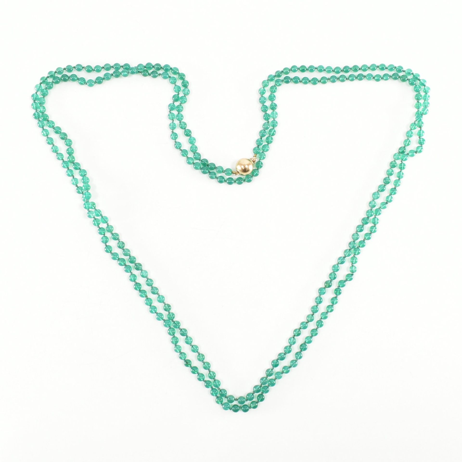 9CT GOLD CHRYSOPRASE BEAD NECKLACE