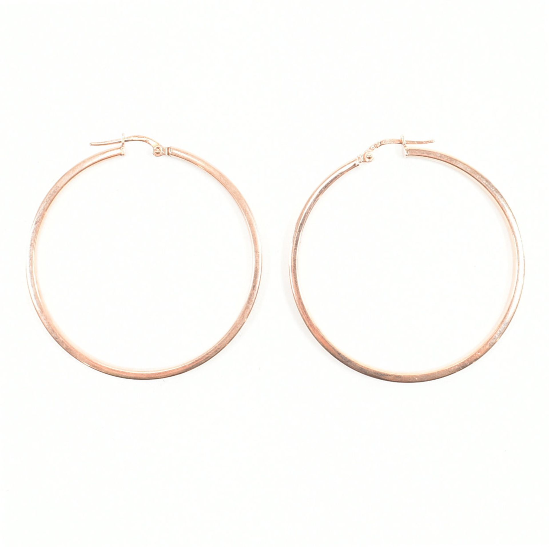 PAIR OF HALLMARKED 9CT ROSE GOLD HOOP EARRINGS