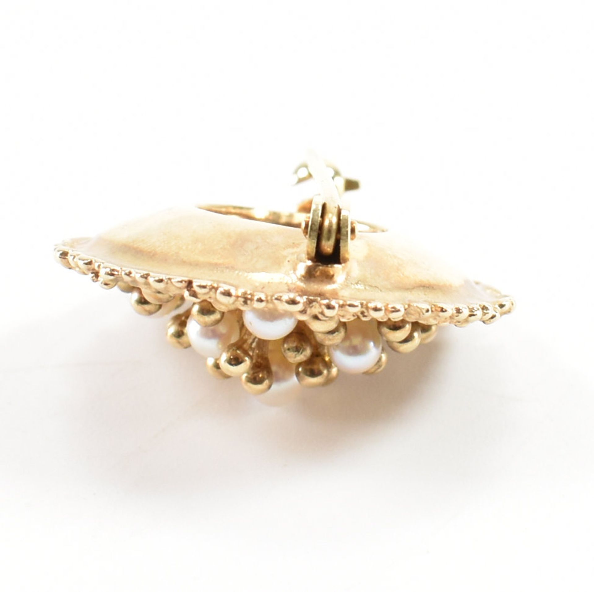 VINTAGE 9CT GOLD & PEARL CLUSTER BROOCH PIN - Image 4 of 6