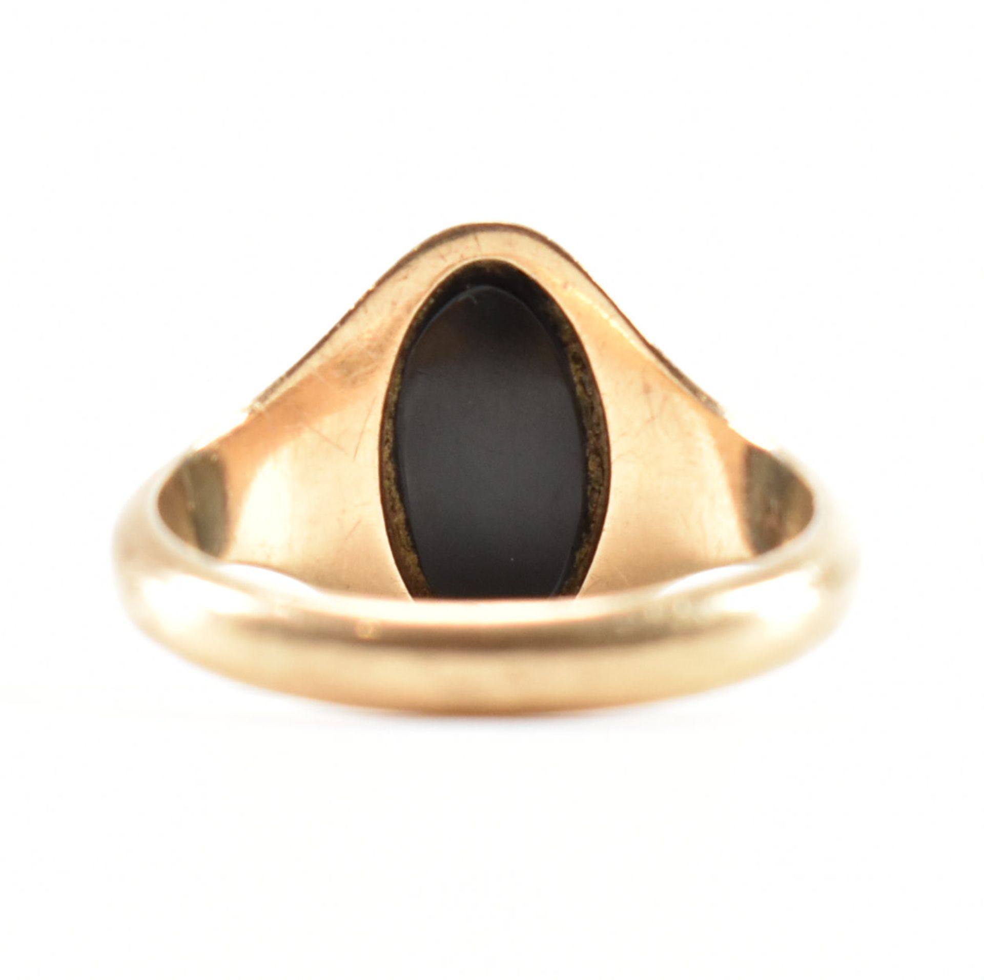 HALLMARKED 9CT GOLD & ONYX SIGNET RING - Bild 4 aus 8