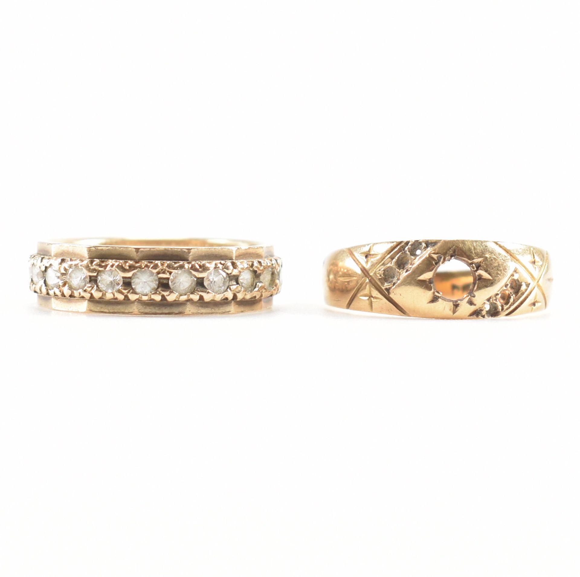 TWO 20TH CENTURY GOLD RING MOUNTS
