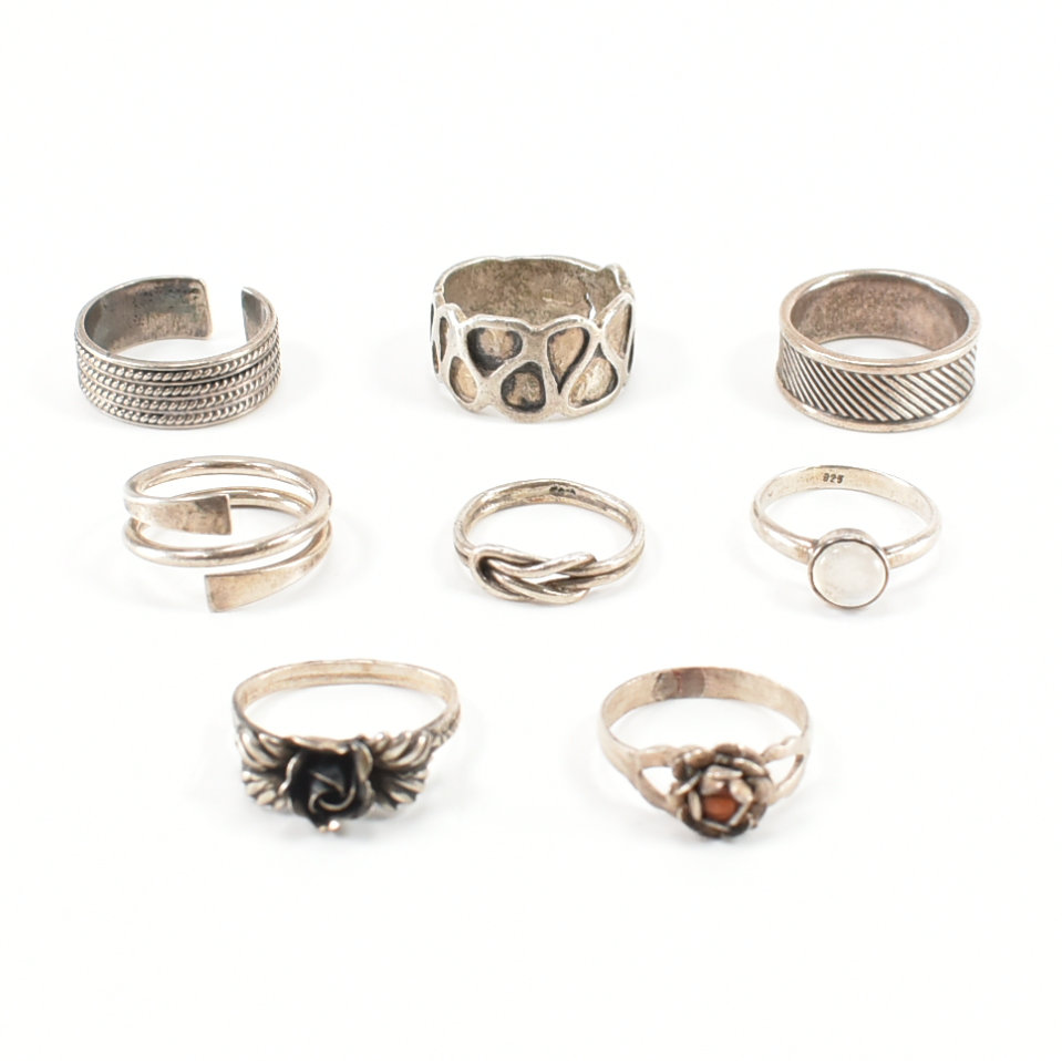 COLLECTION OF ASSORTED SILVER RINGS - Image 2 of 8