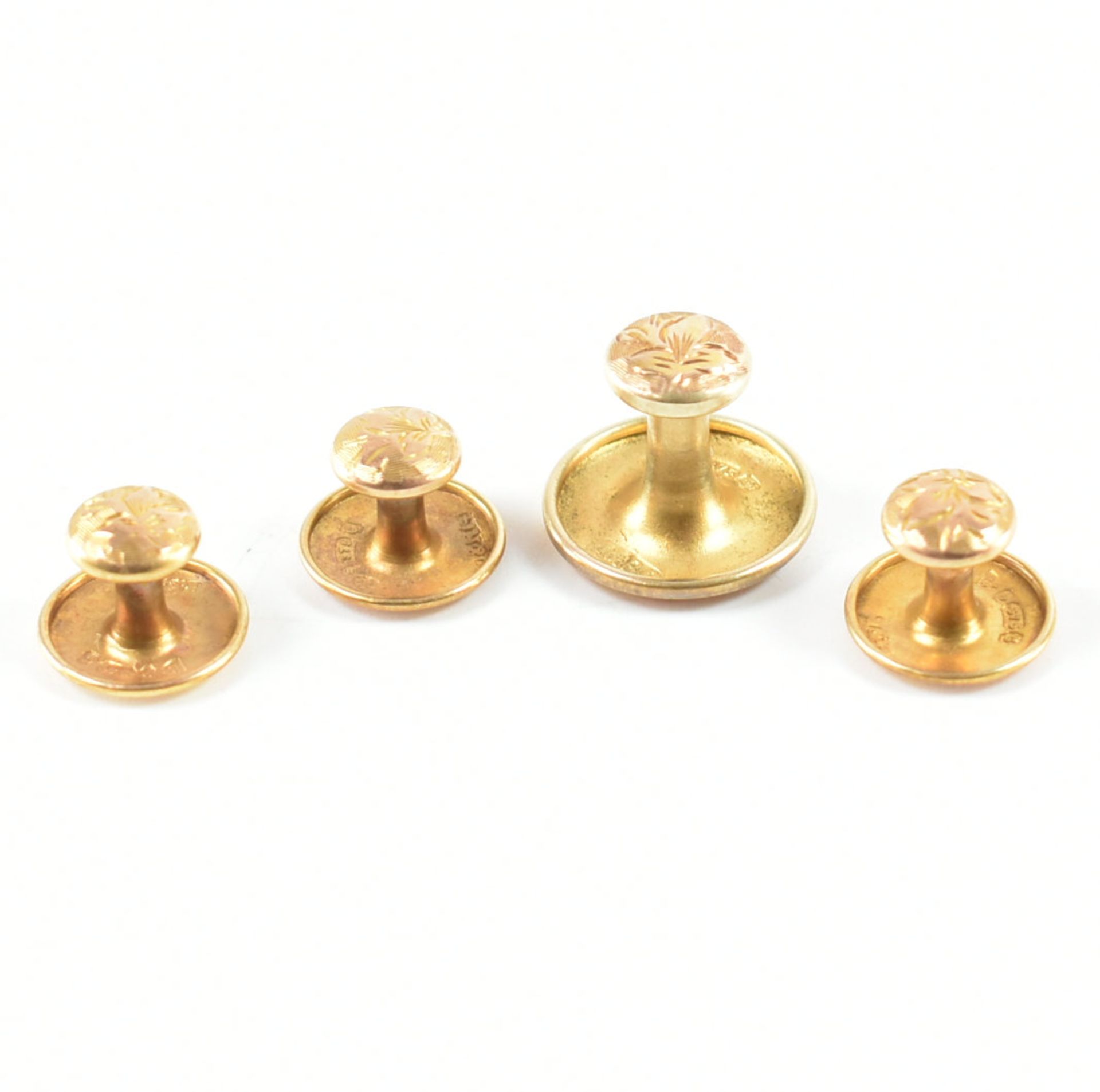 FOUR HALLMARKED 9CT GOLD DRESS BUTTONS - Image 5 of 7