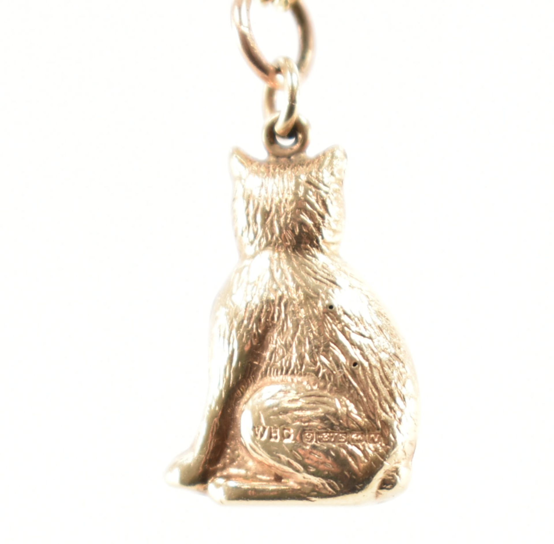 HALLMARKED 9CT GOLD CAT PENDANT & NECKLACE CHAIN - Bild 4 aus 5