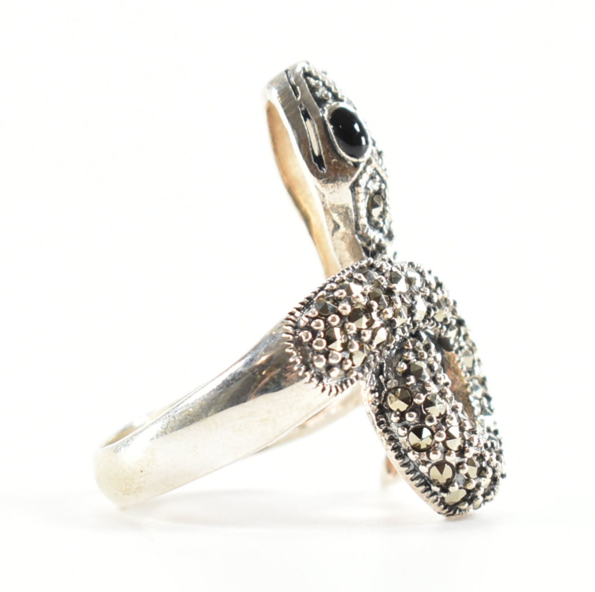 925 SILVER & MARCASITE SNAKE RING - Bild 5 aus 7