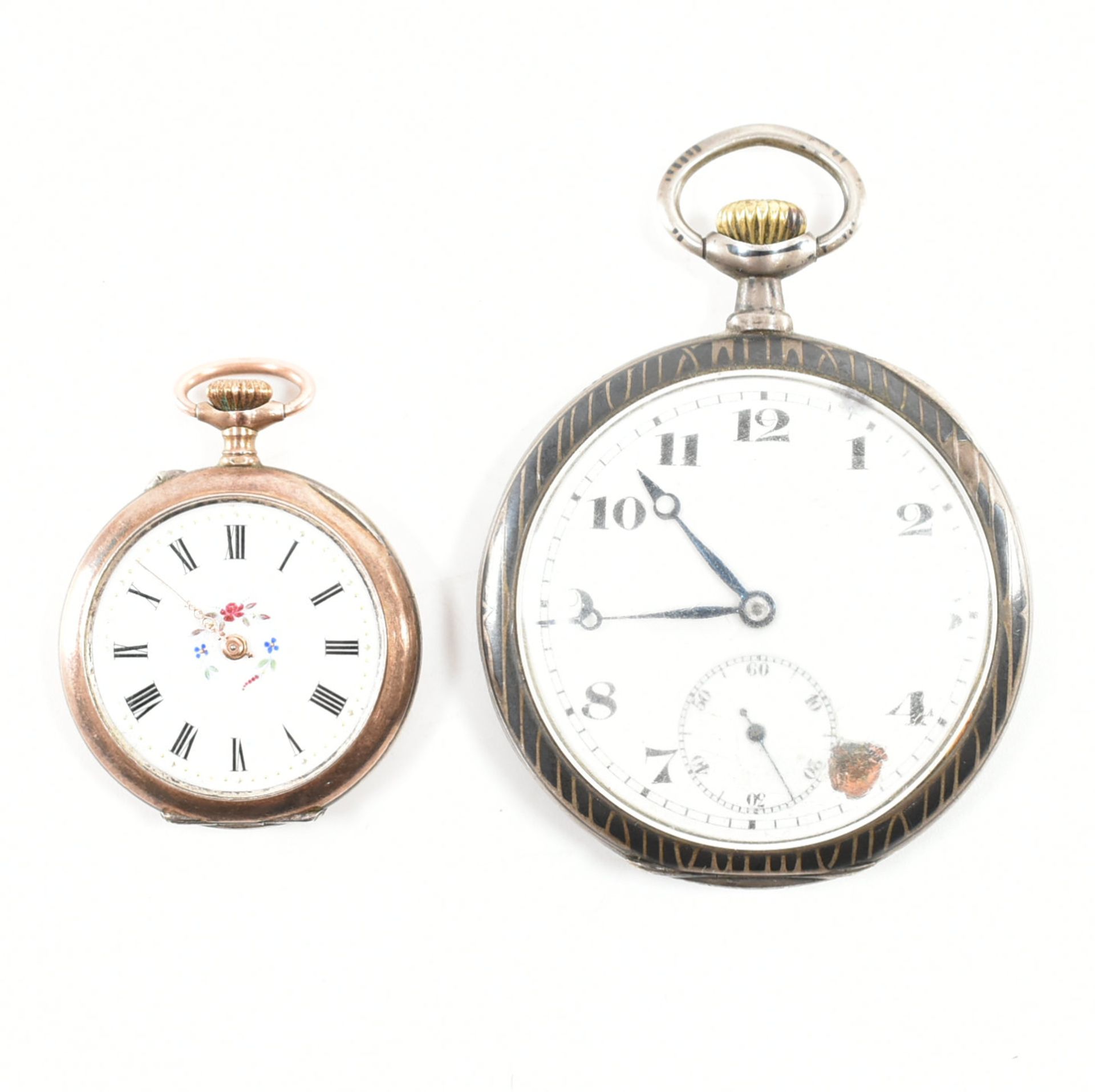 TWO 800 SILVER POCKET WATCHES