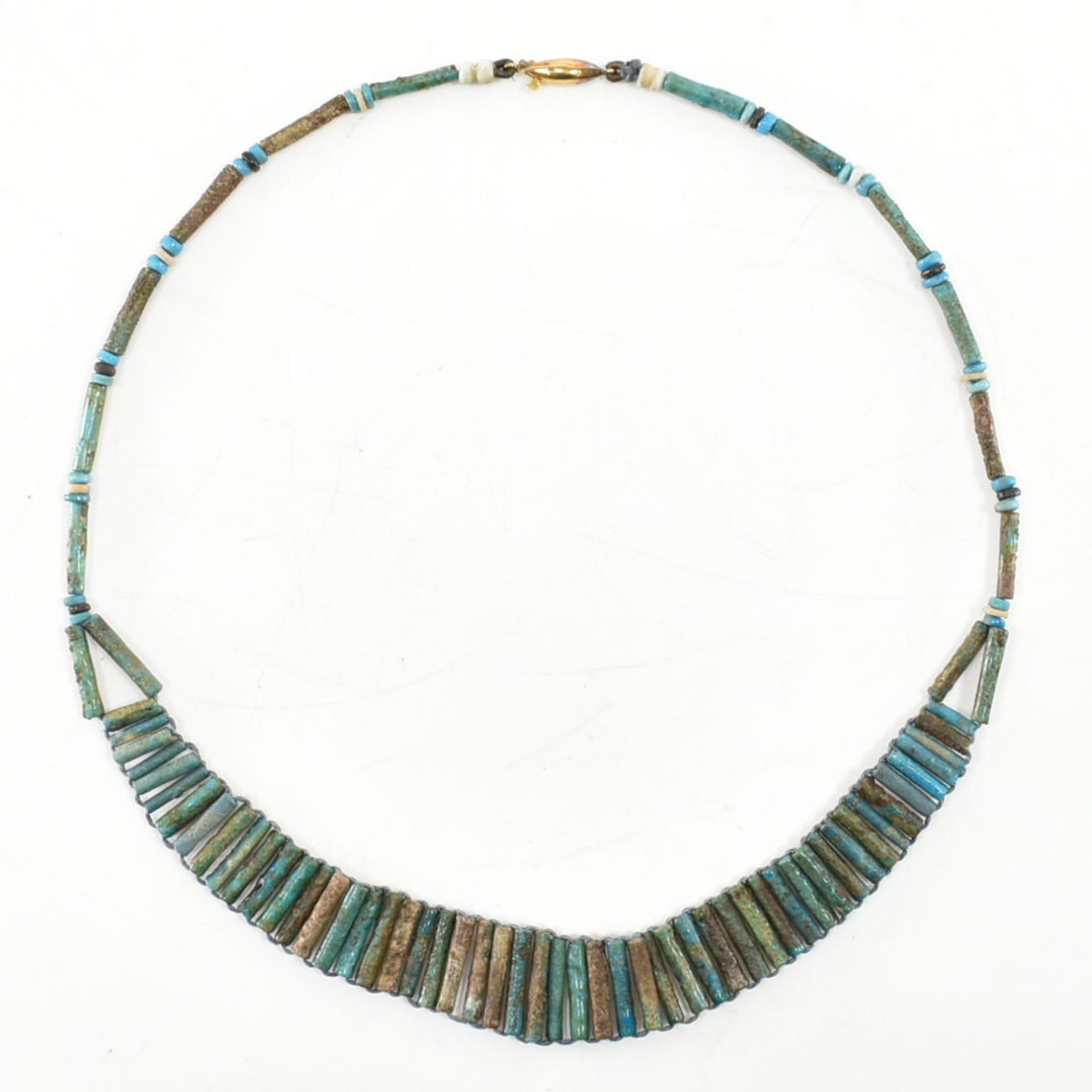 1920 EGYPTIAN MUMMY BEAD COLLAR NECKLACE