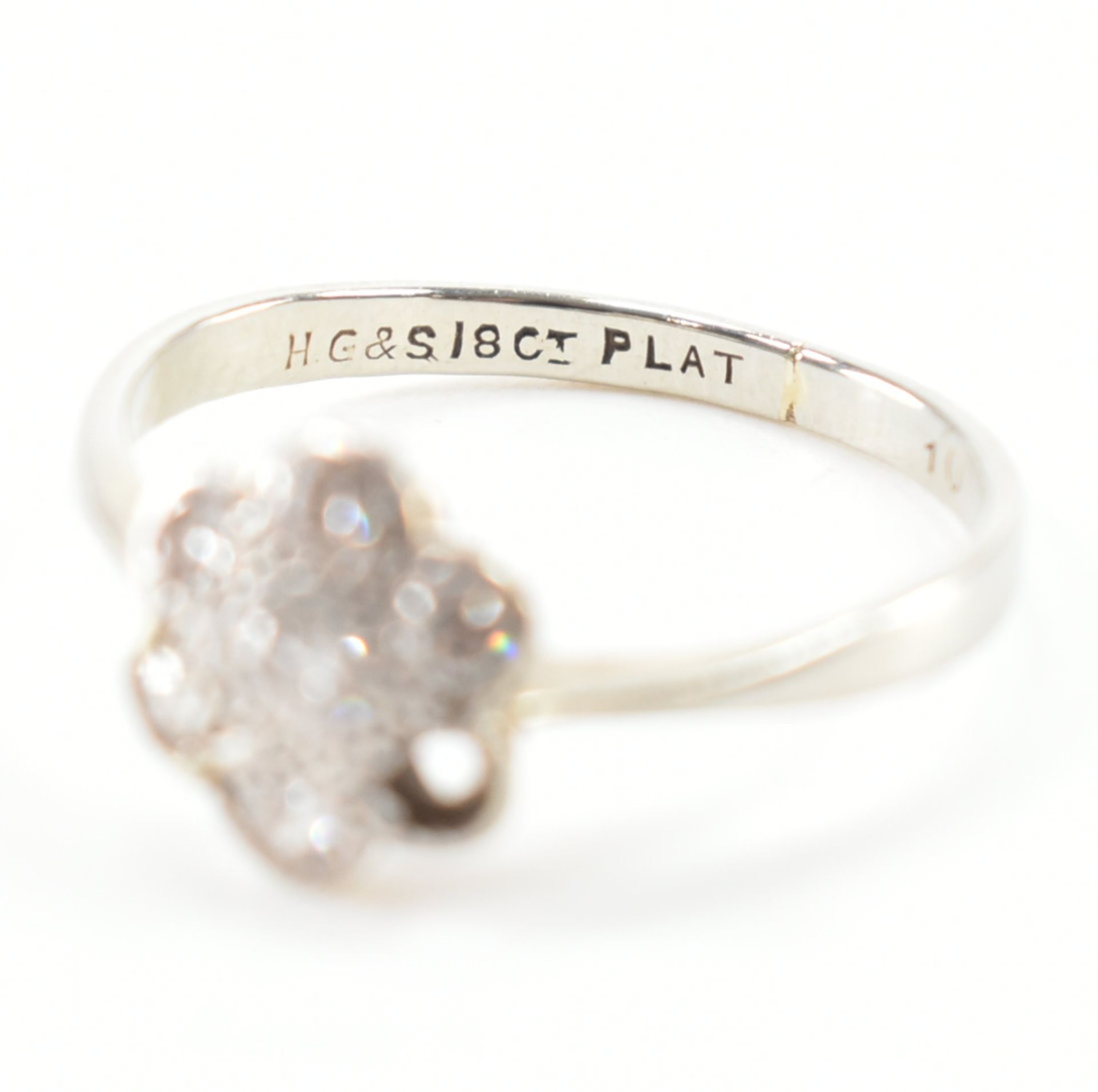 1920S 18CT WHITE GOLD PLAT & DIAMOND RING - Image 7 of 9