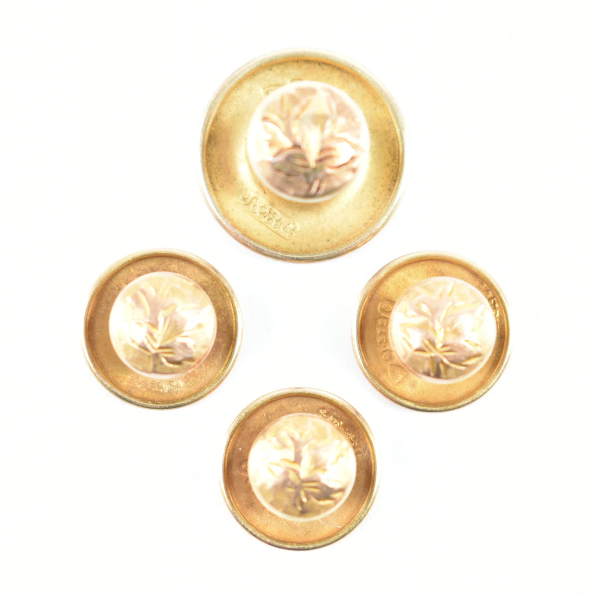 FOUR HALLMARKED 9CT GOLD DRESS BUTTONS - Image 4 of 7