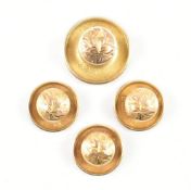 FOUR HALLMARKED 9CT GOLD DRESS BUTTONS