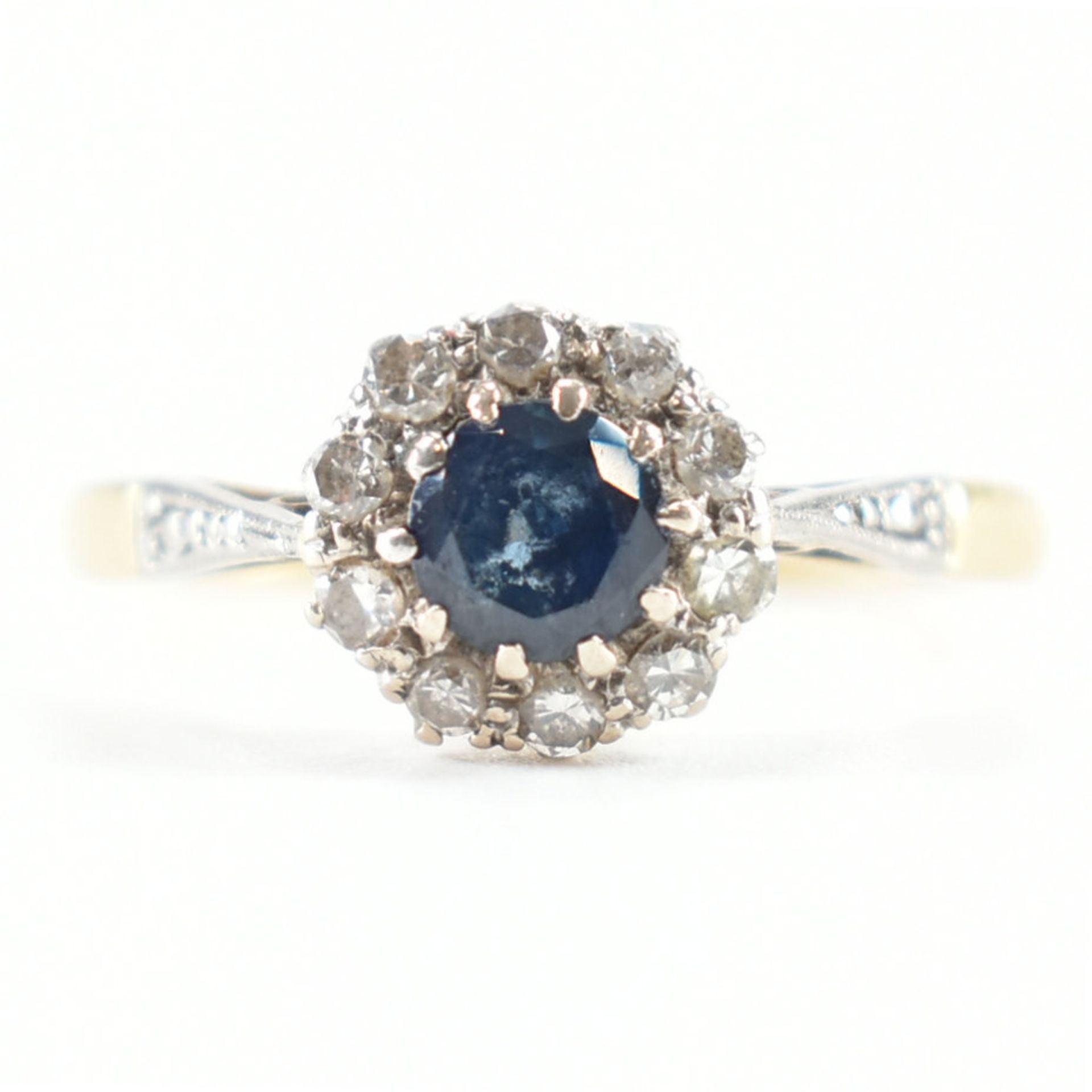 HALLMARKED 18CT GOLD SAPPHIRE & DIAMOND RING