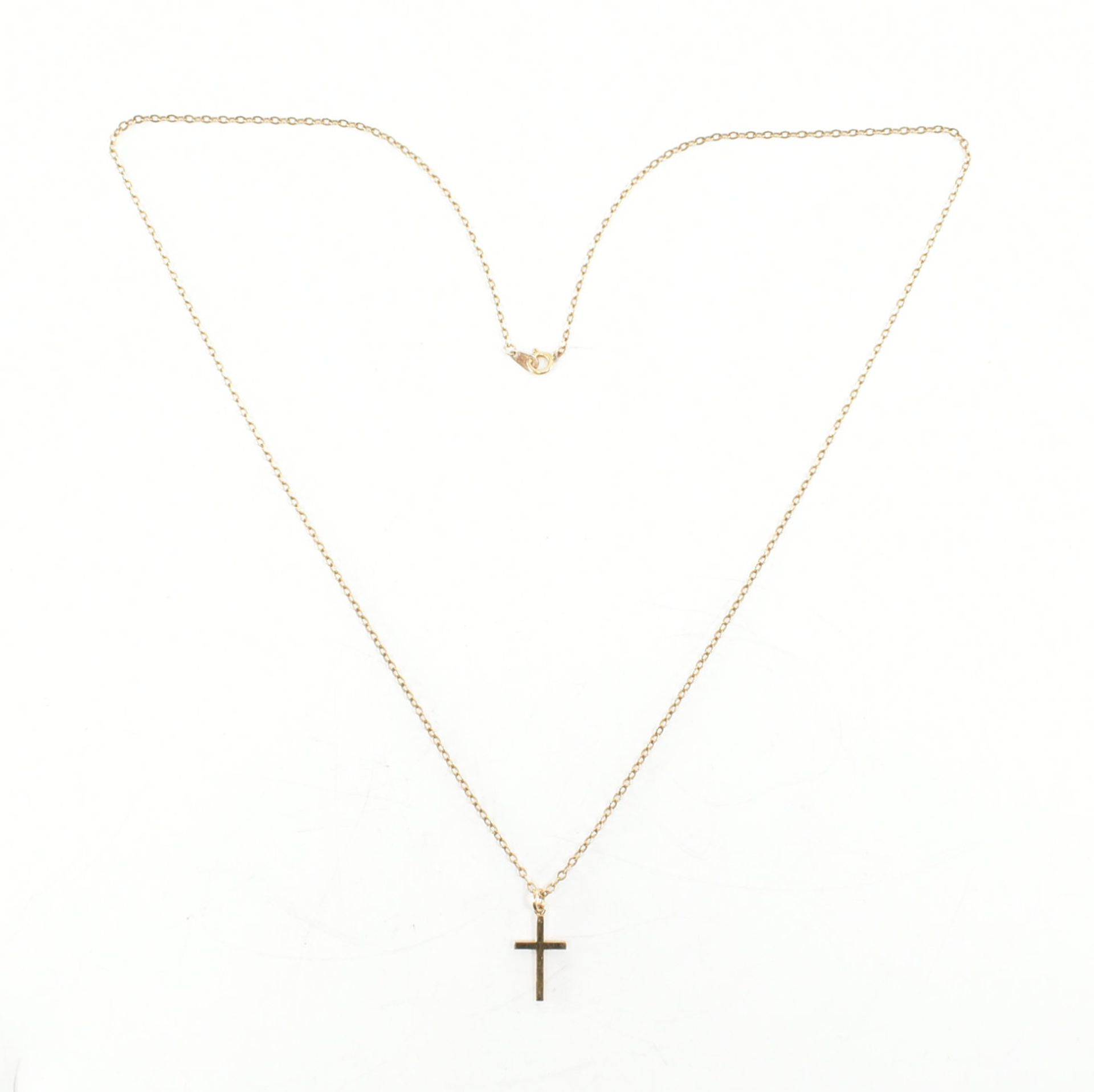 HALLMARKED 9CT GOLD CROSS PENDANT & NECKLACE CHAIN