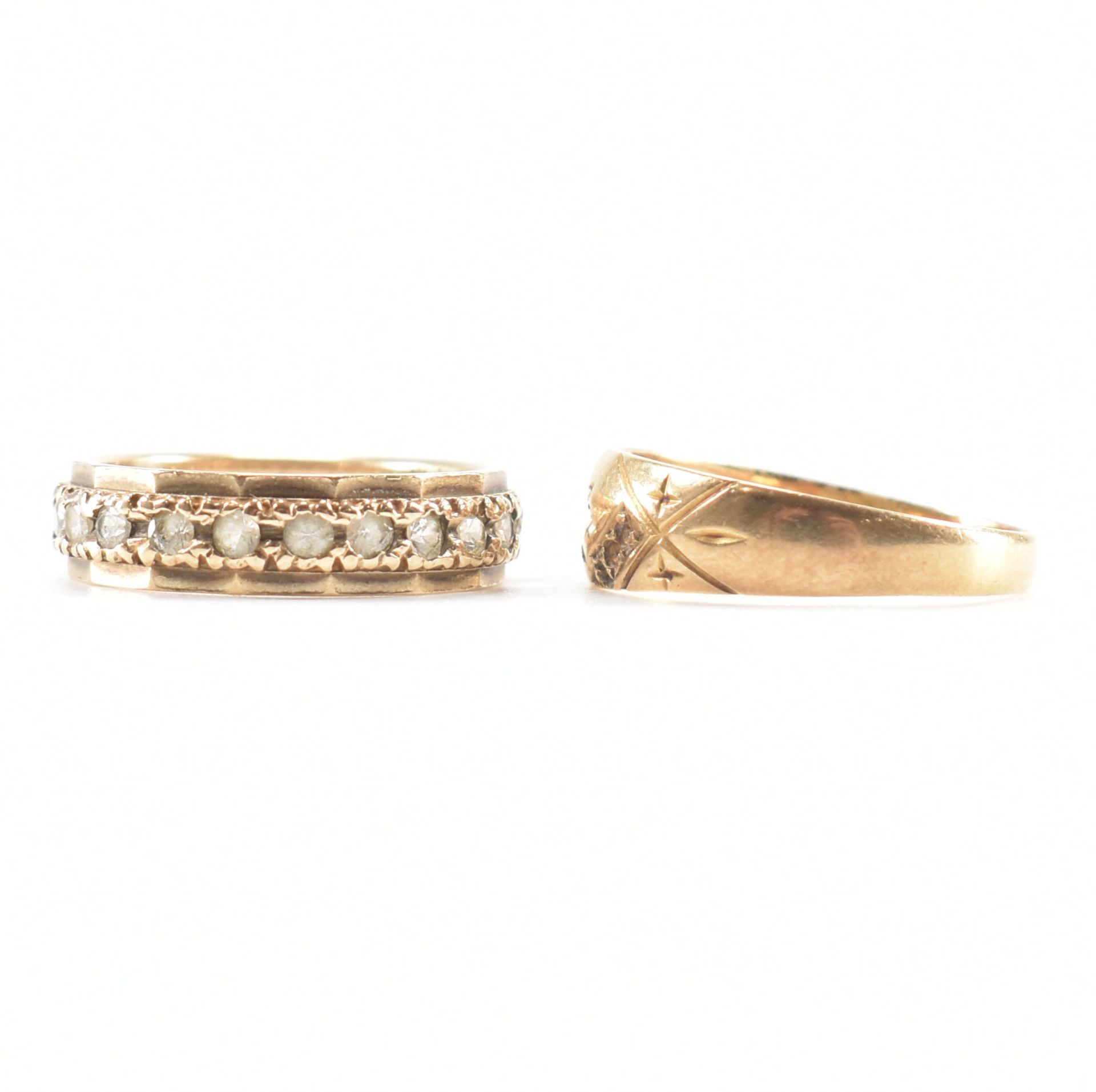 TWO 20TH CENTURY GOLD RING MOUNTS - Image 2 of 9