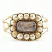 ANTIQUE SEED PEARL & HAIR WORK MOURNING RING