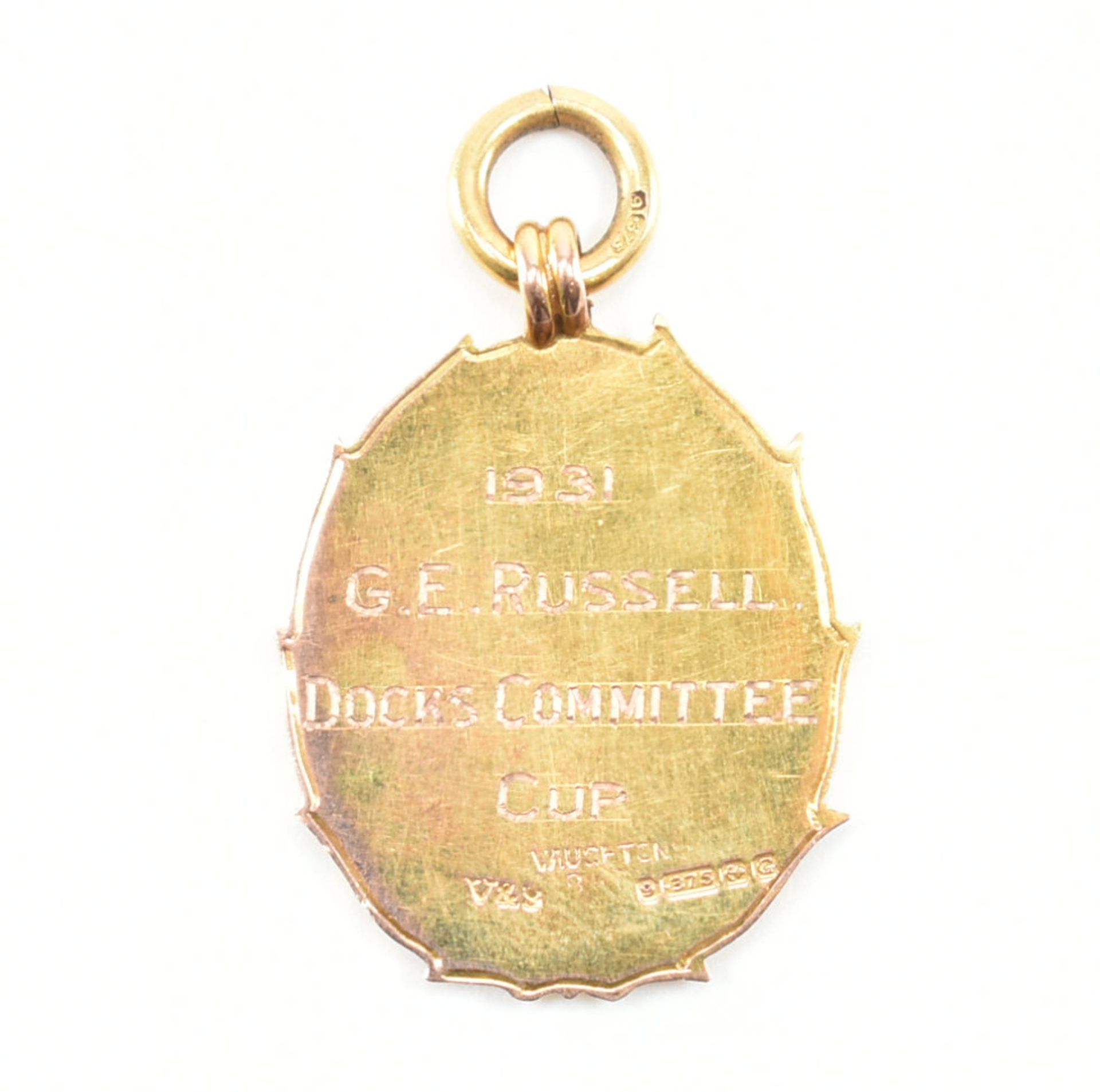 HALLMARKED 9CT GOLD FOB MEDAL PENDANT - Image 3 of 3