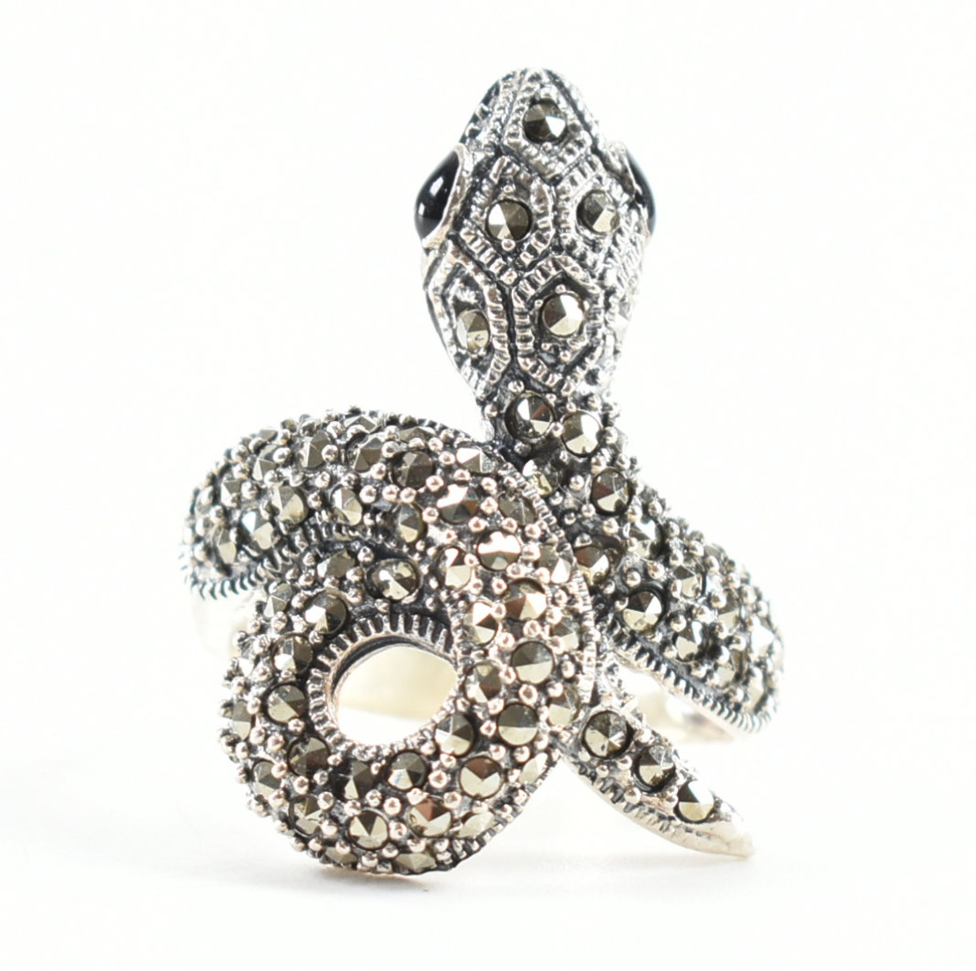 925 SILVER & MARCASITE SNAKE RING