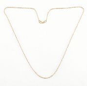 HALLMARKED 9CT GOLD ROLO LINK CHAIN NECKLACE