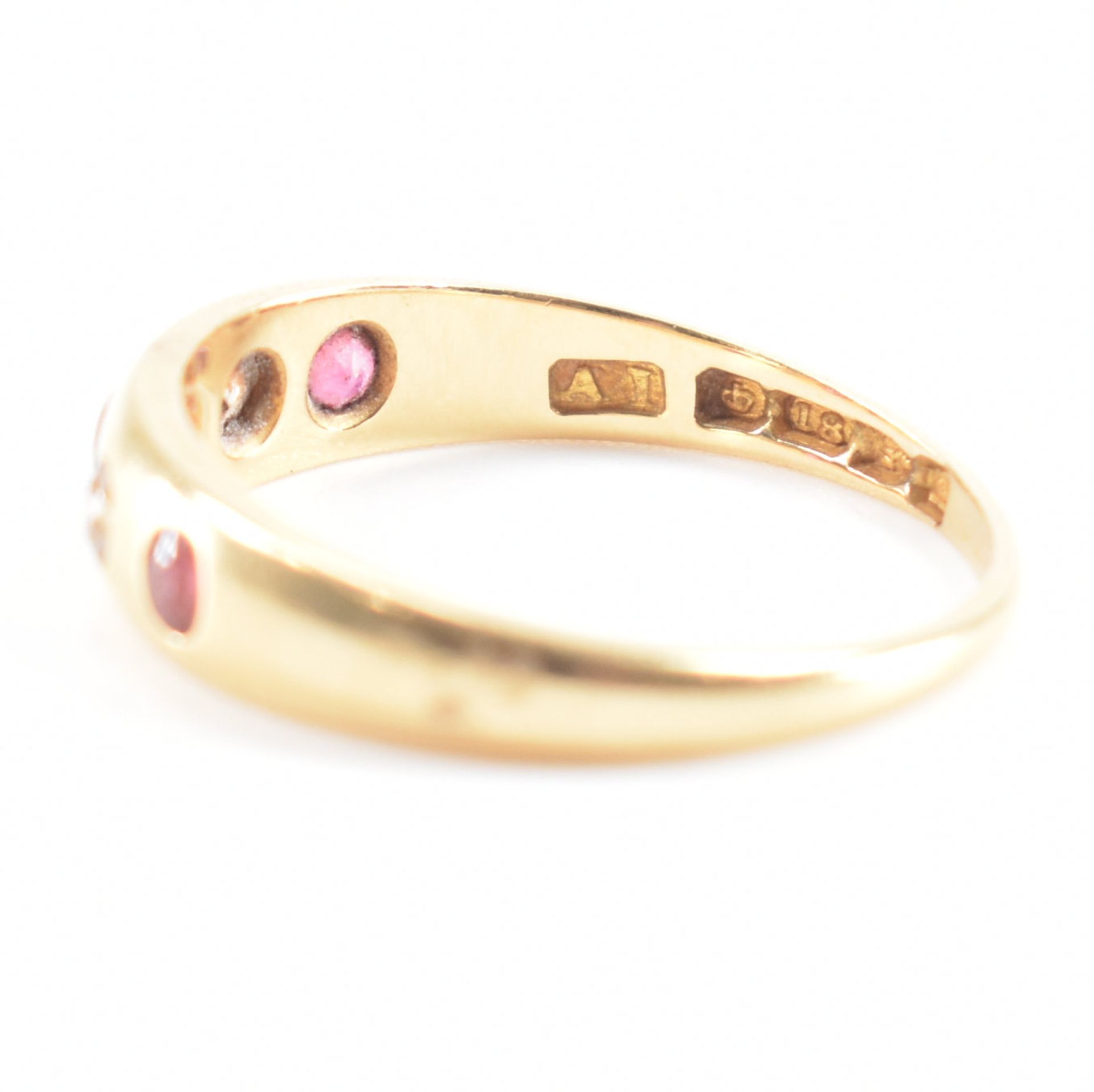 EDWARDIAN HALLMARKED 18CT GOLD RUBY & DIAMOND RING - Image 8 of 9