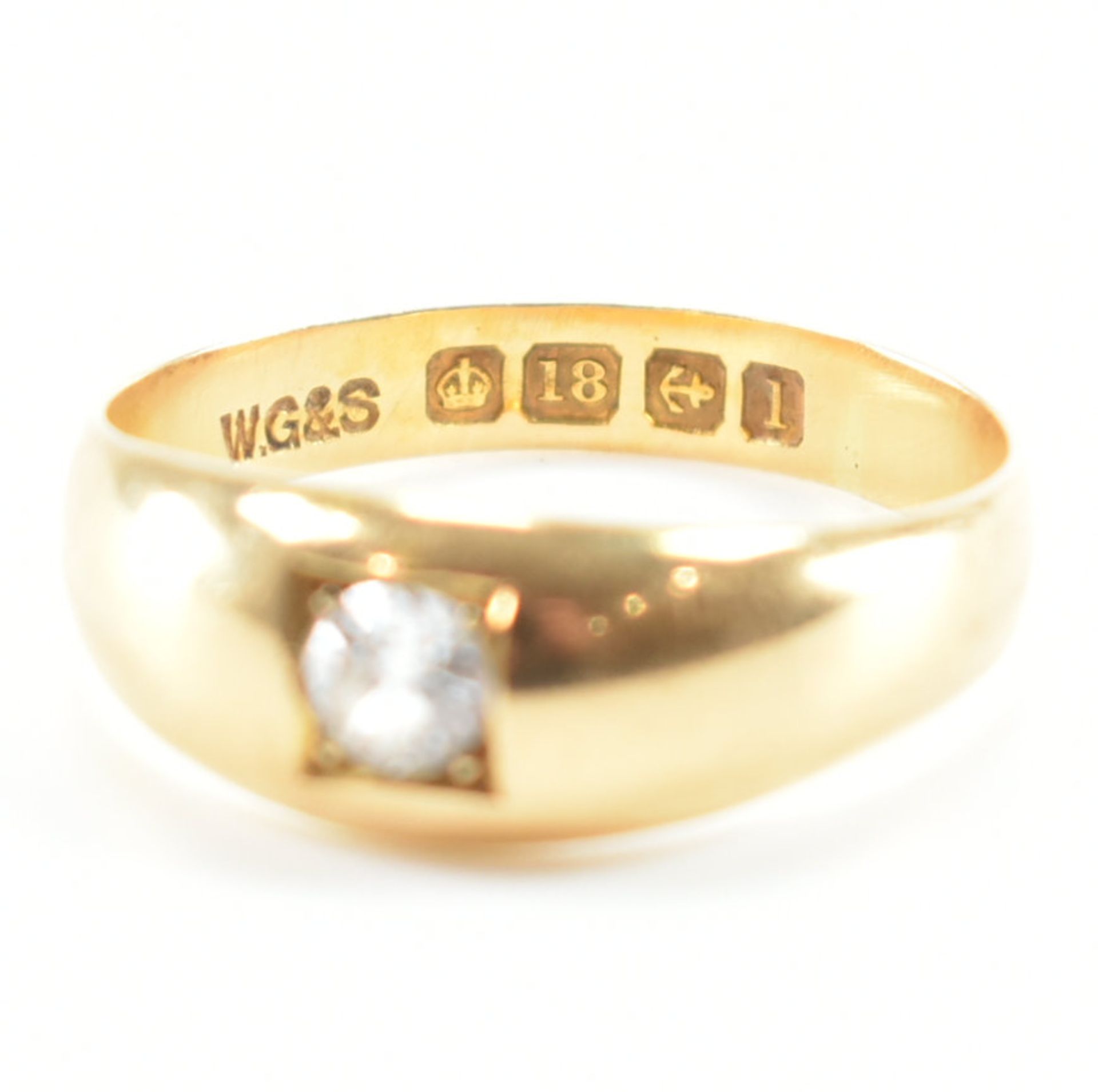 EDWARDIAN HALLMARKED 18CT GOLD & DIAMOND DOME RING - Image 7 of 8