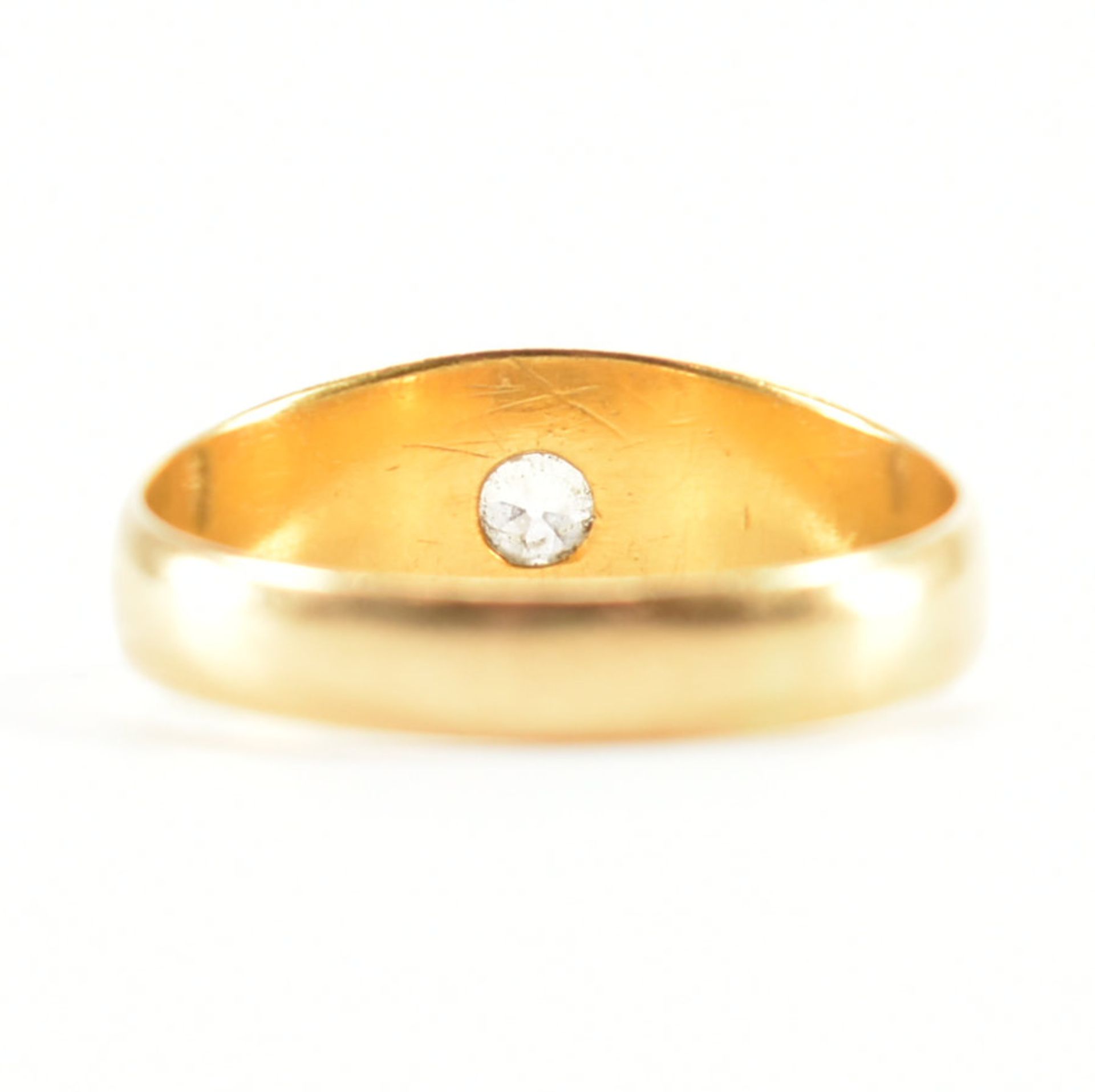 EDWARDIAN HALLMARKED 18CT GOLD & DIAMOND DOME RING - Image 4 of 8