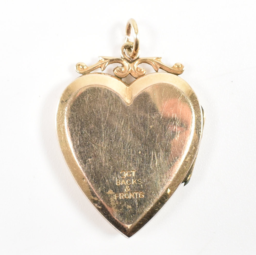 9CT GOLD BACKS & FRONTS HEART LOCKET - Image 3 of 5