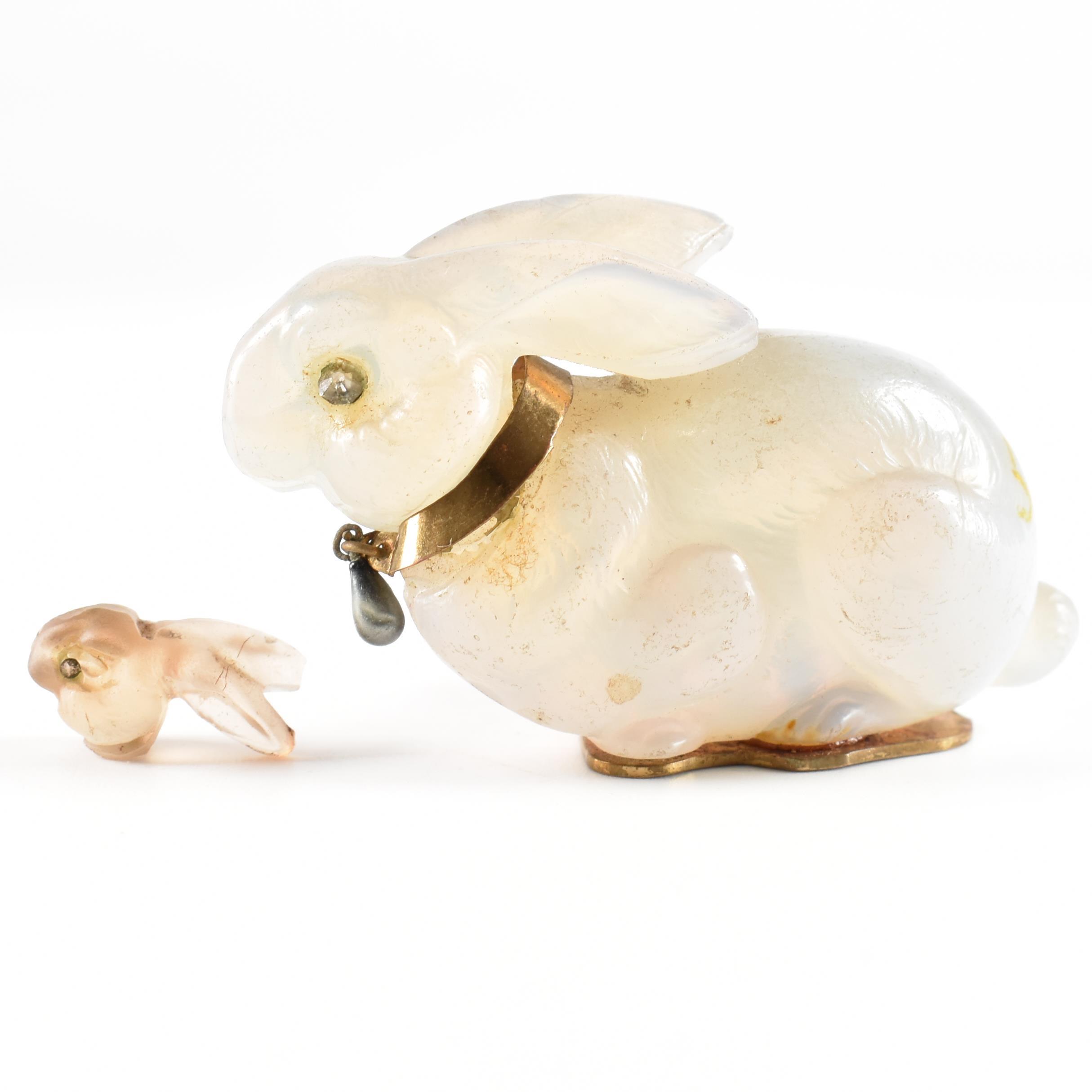 ANTIQUE OPALINE GLASS RABBIT FIGURINE - Image 8 of 18