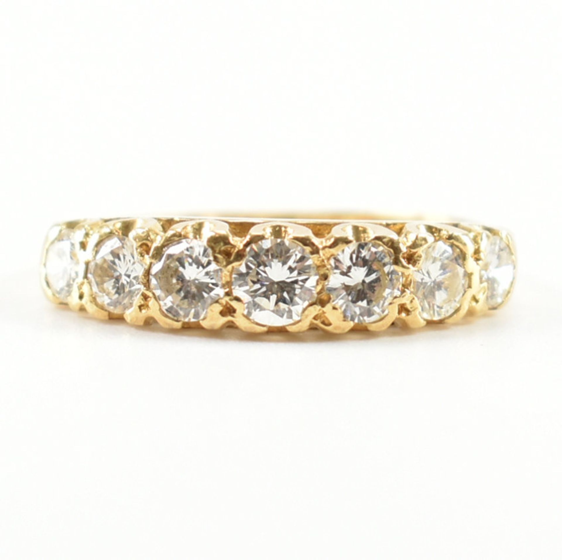 HALLMARKED 18CT GOLD & DIAMOND SEVEN STONE RING