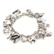 VINTAGE SILVER CHARM BRACELET WITH CHARMS