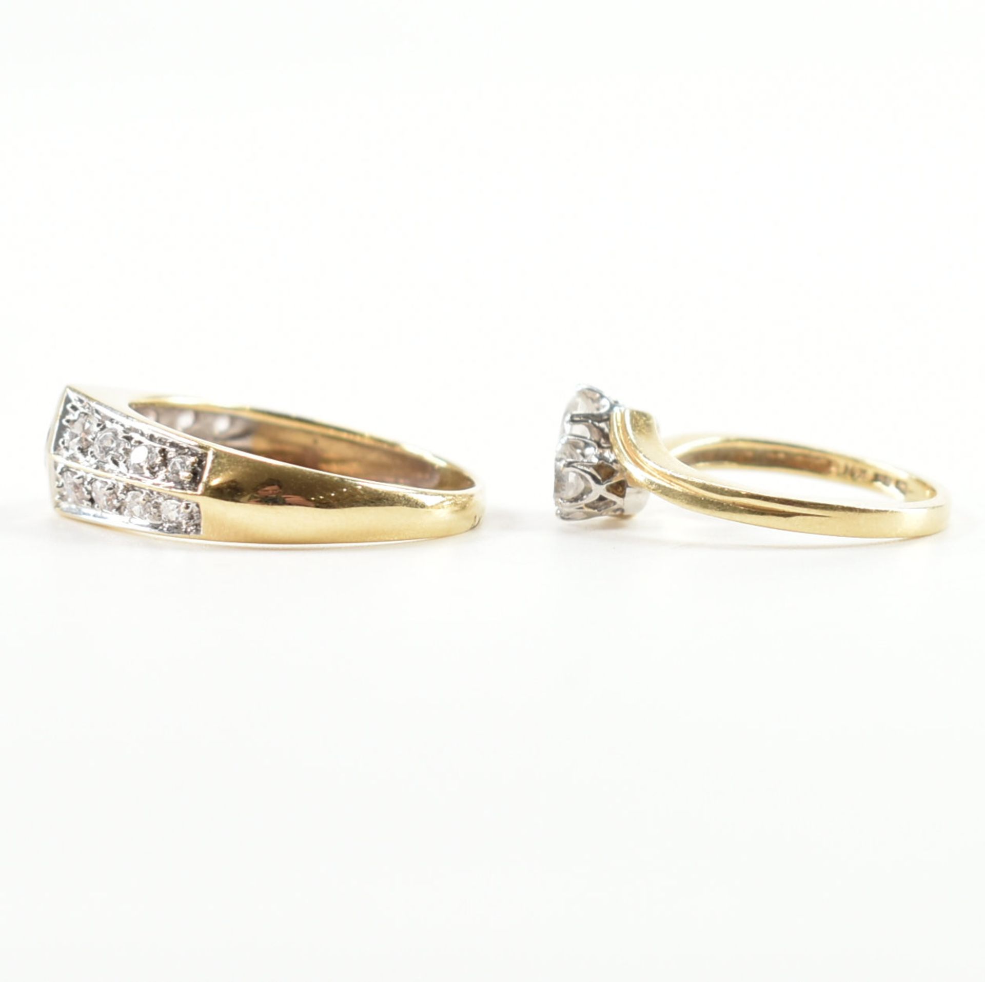 TWO HALLMARKED 14CT GOLD & CZ DRESS RINGS - Bild 3 aus 10