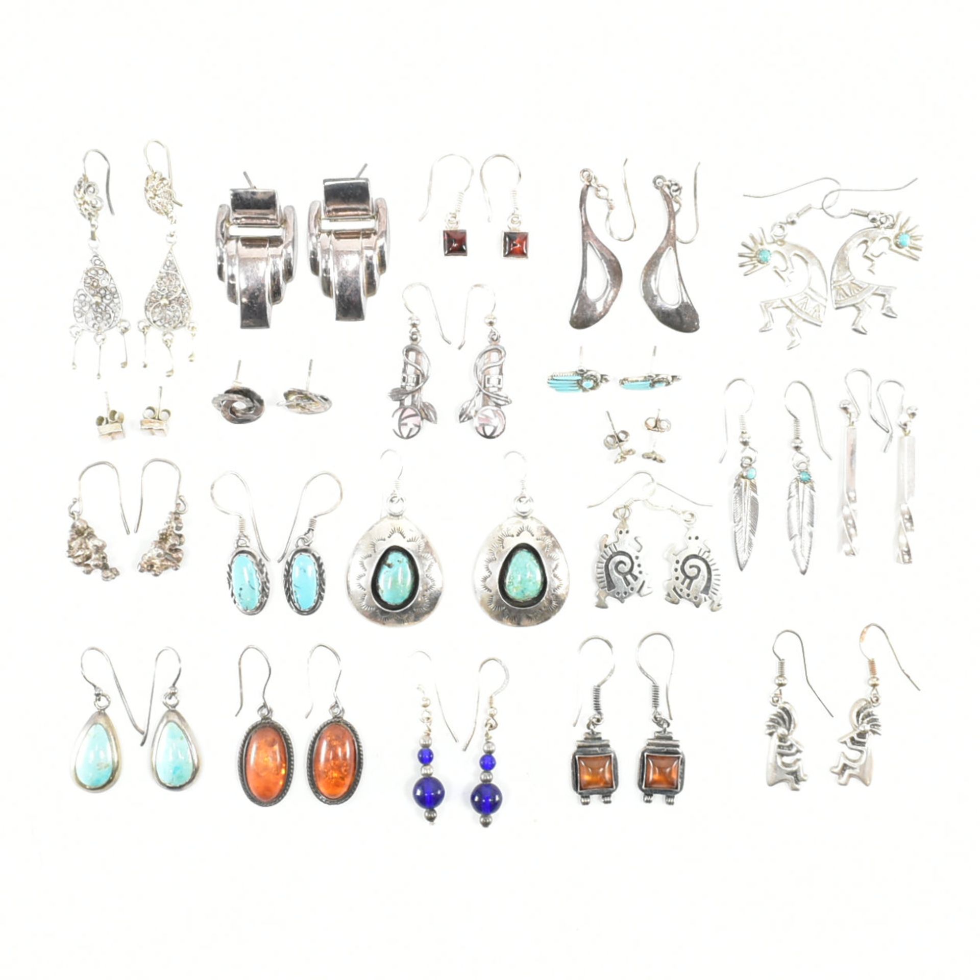 COLLECTION OF ASSORTED SILVER EARRINGS