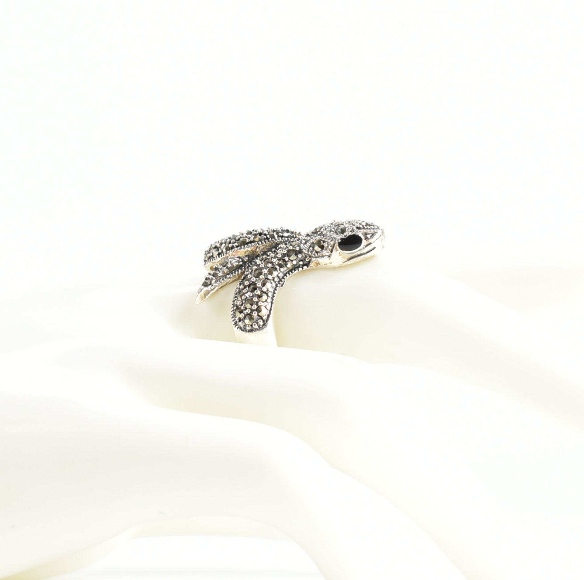 925 SILVER & MARCASITE SNAKE RING - Bild 7 aus 7