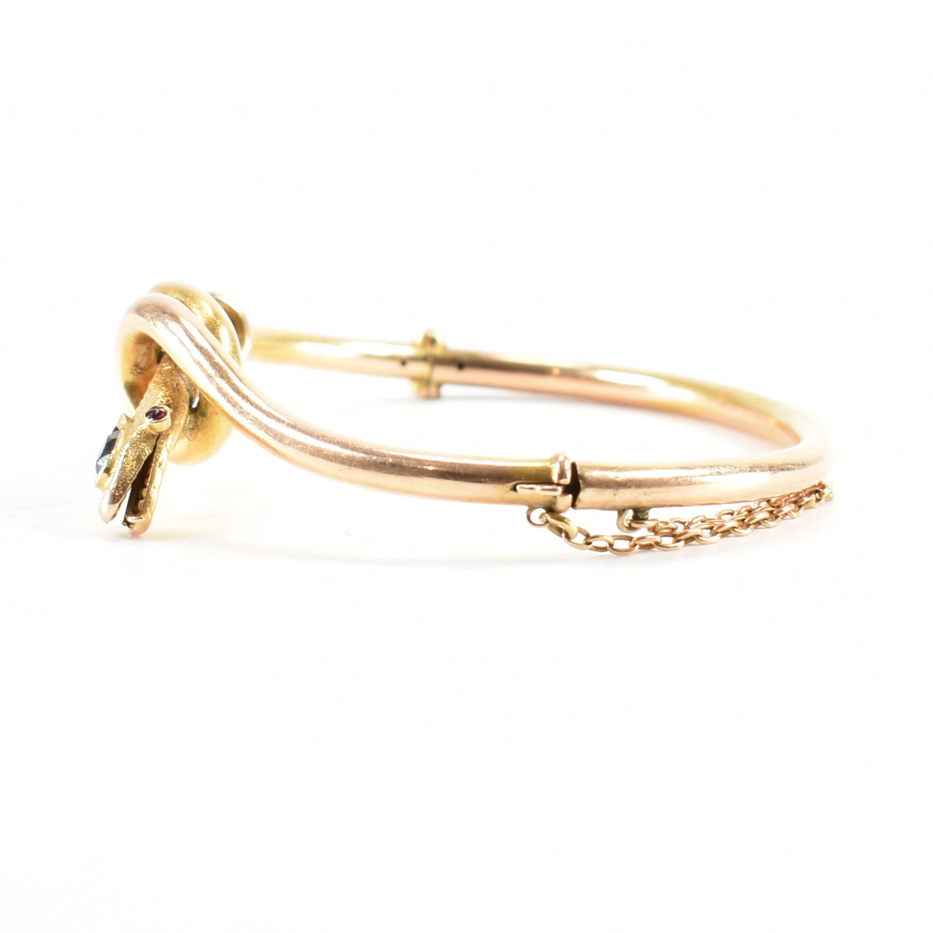 VICTORIAN 15CT GOLD SNAKE BANGLE BRACELET - Image 2 of 8