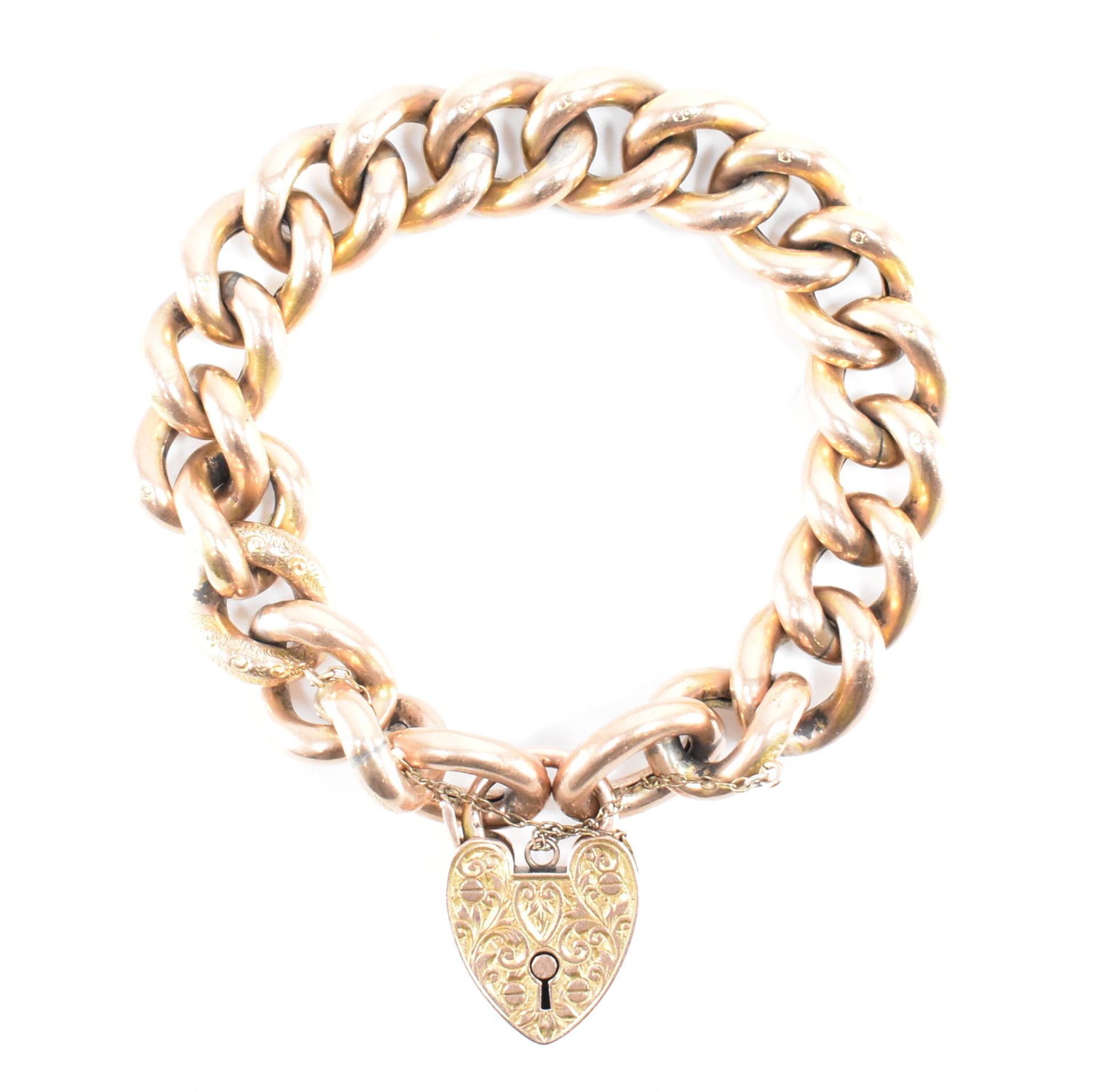 ANTIQUE HALLMARKED 9CT GOLD CURB LINK BRACELET