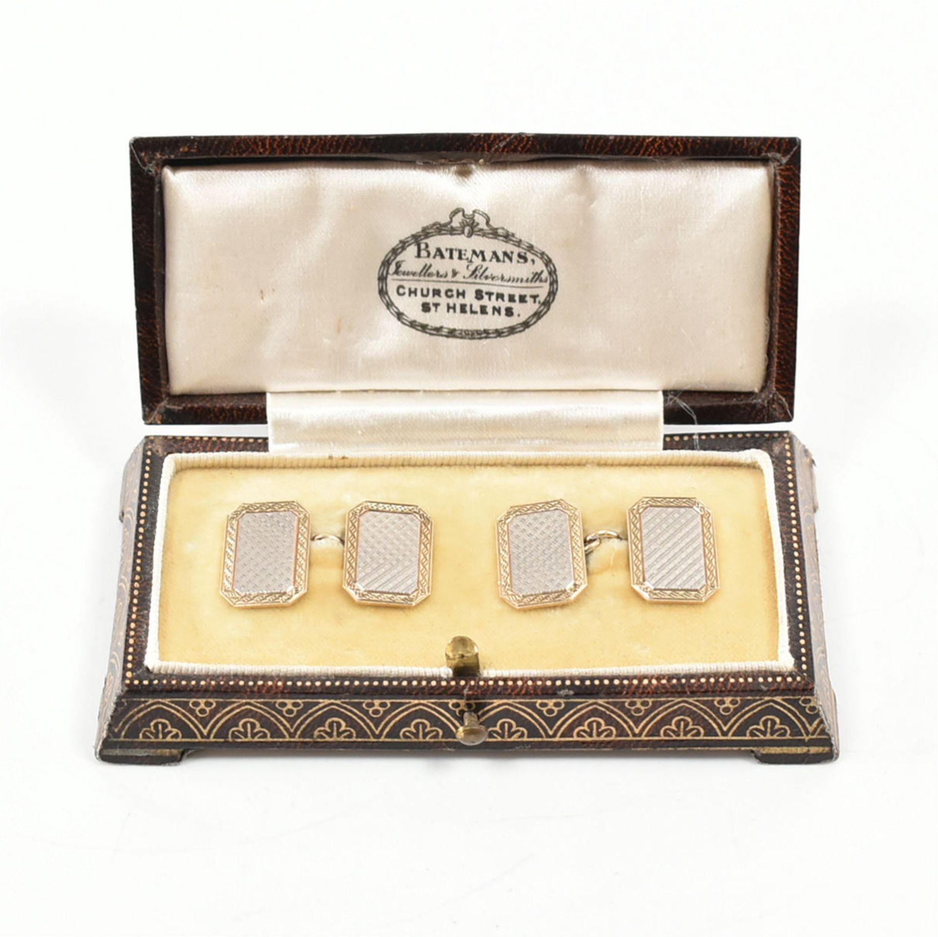 1920s 18CT & 9CT WHITE & YELLOW GOLD CUFFLINKS