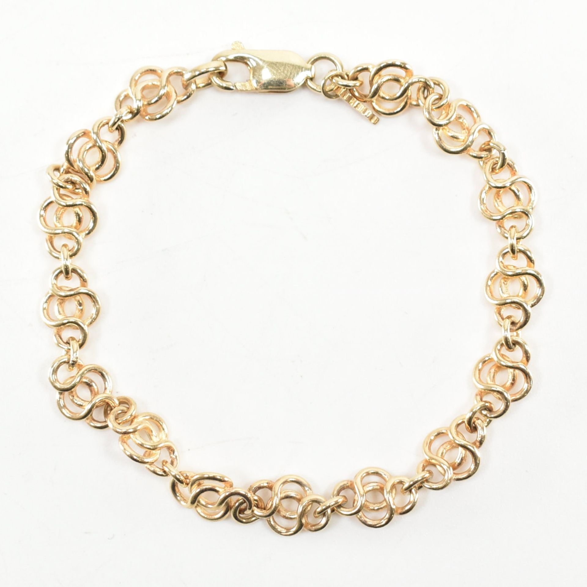 9CT GOLD FANCY LINK CHAIN BRACELET