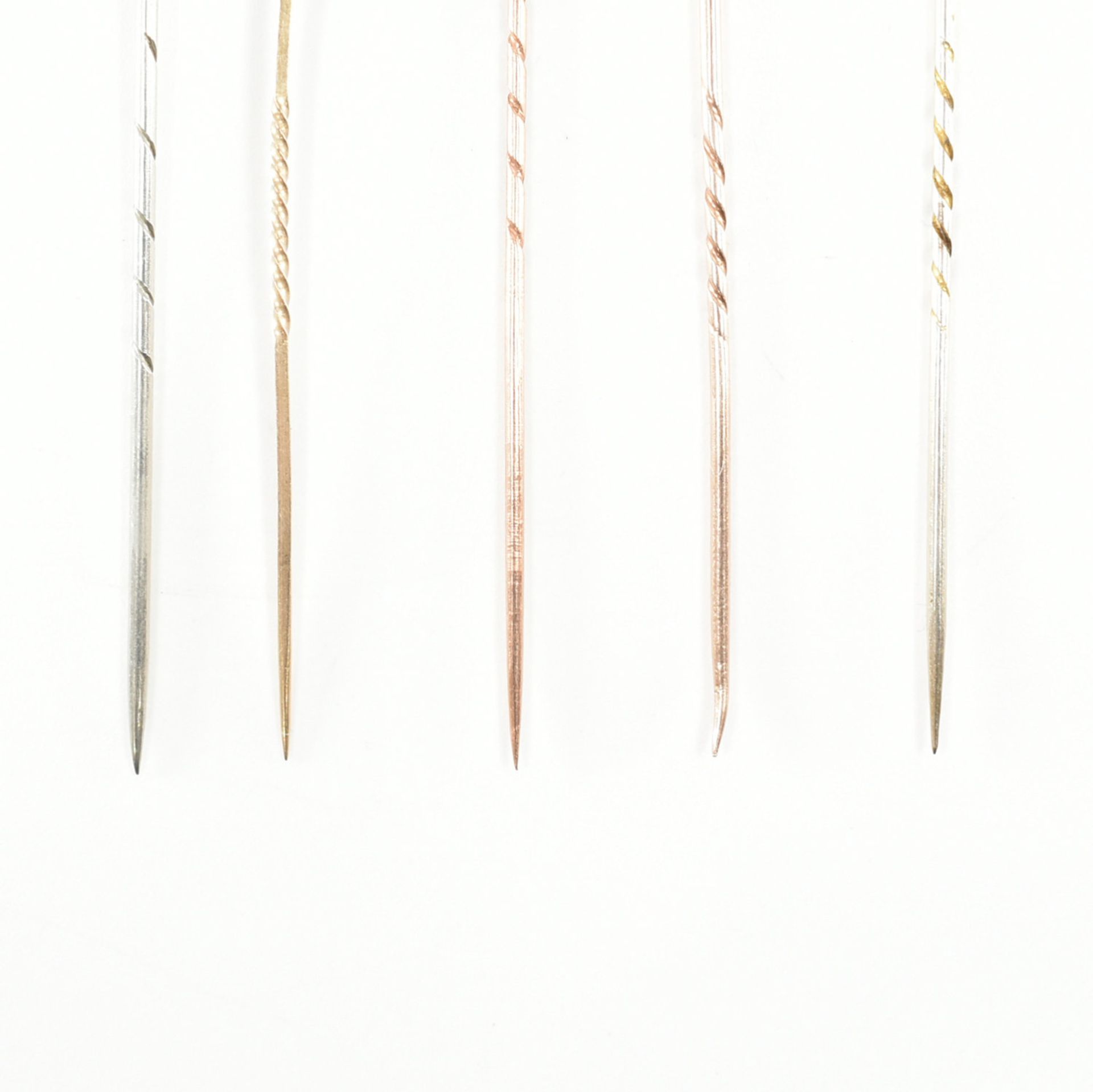 COLLECTION OF YELLOW & WHITE METAL GEM SET STICK PINS - Image 5 of 8