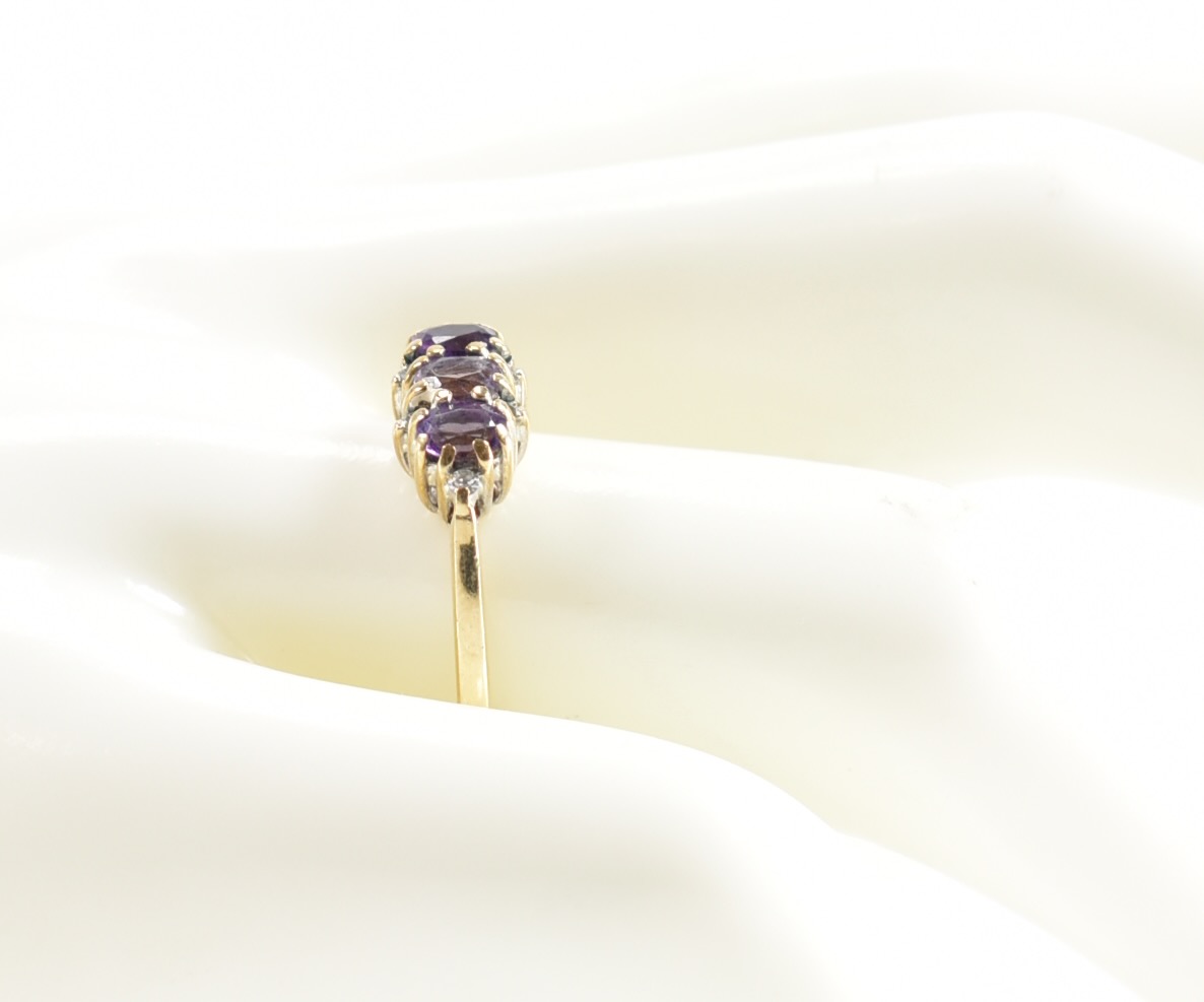 HALLMARKED 9CT GOLD AMETHYST & DIAMOND RING - Image 9 of 9