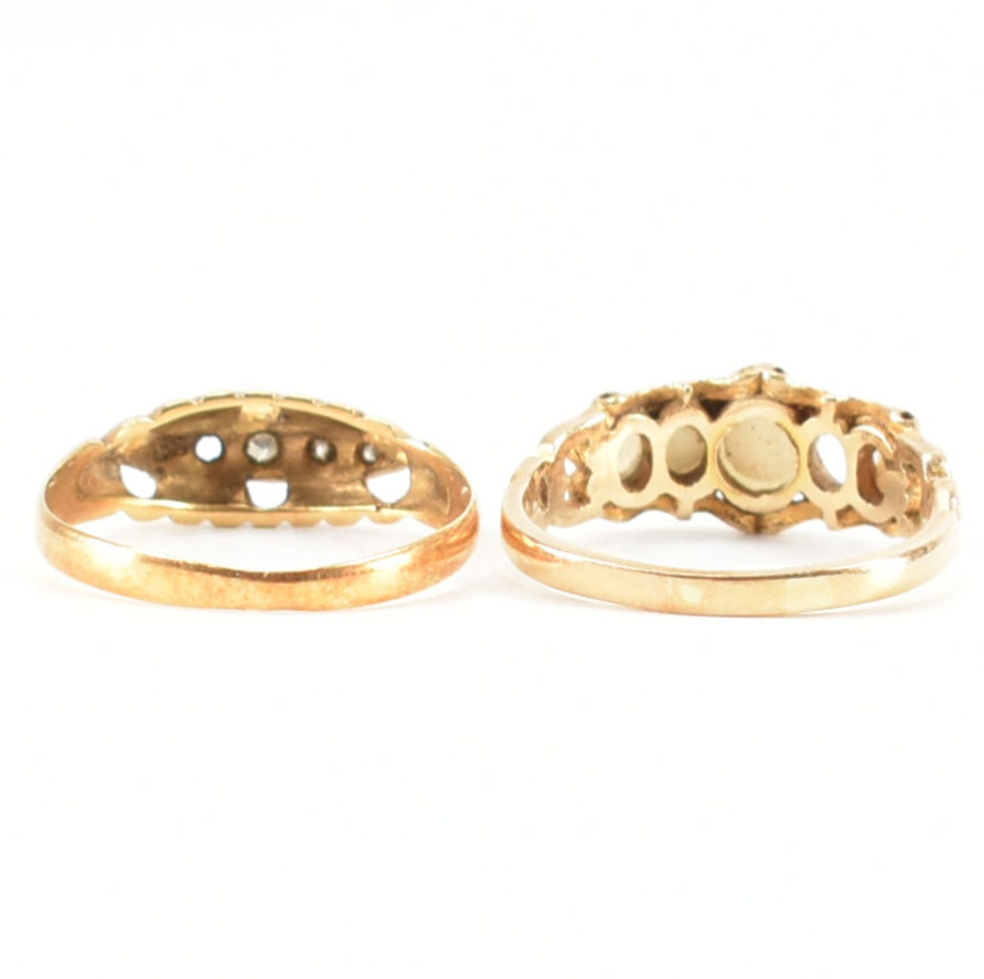 TWO HALLMARKED GOLD & STONE SET RINGS BOTH AF - Image 5 of 11