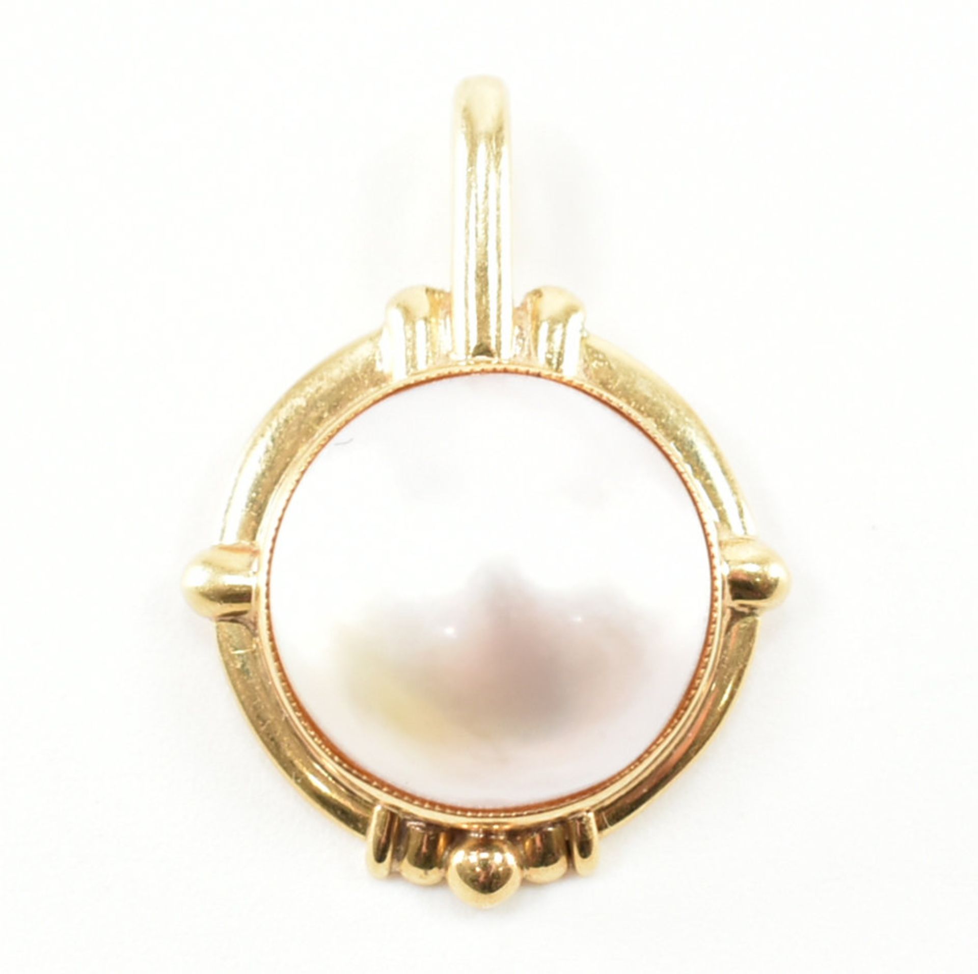 18CT GOLD & MABE PEARL NECKLACE PENDANT