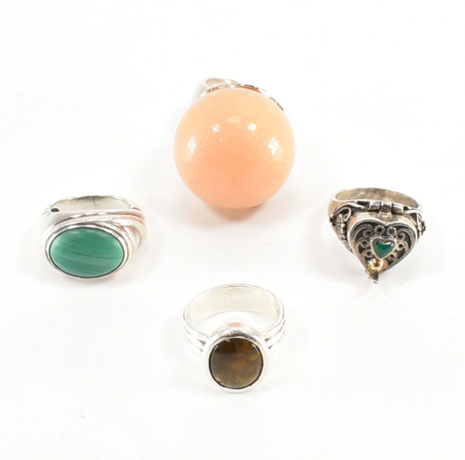 COLLECTION OF ASSORTED SILVER & SONE SET DRESS RINGS