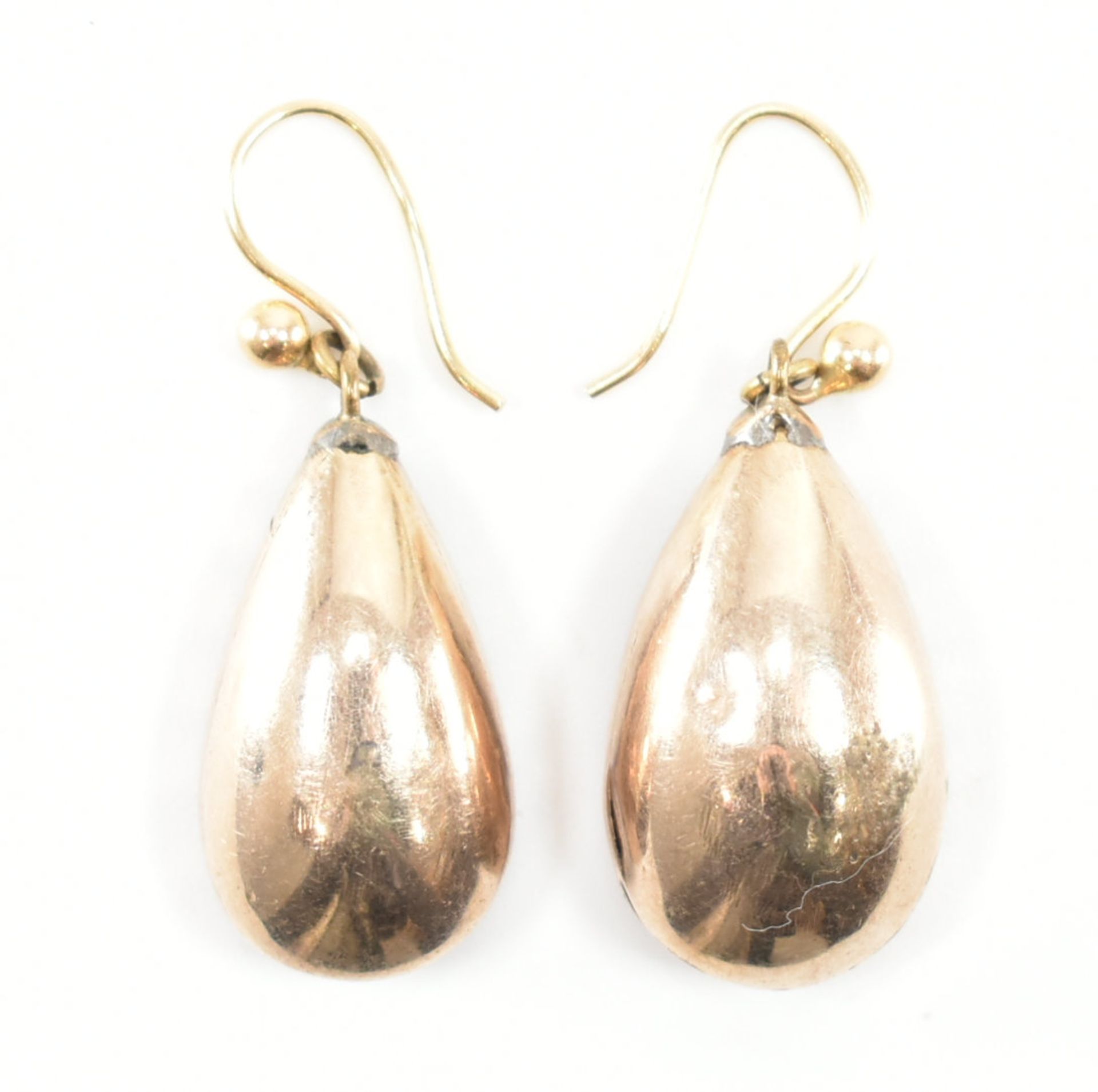 PAIR OF 19TH CENTURY AMETHYST DROP PENDANT EARRINGS - Image 2 of 3