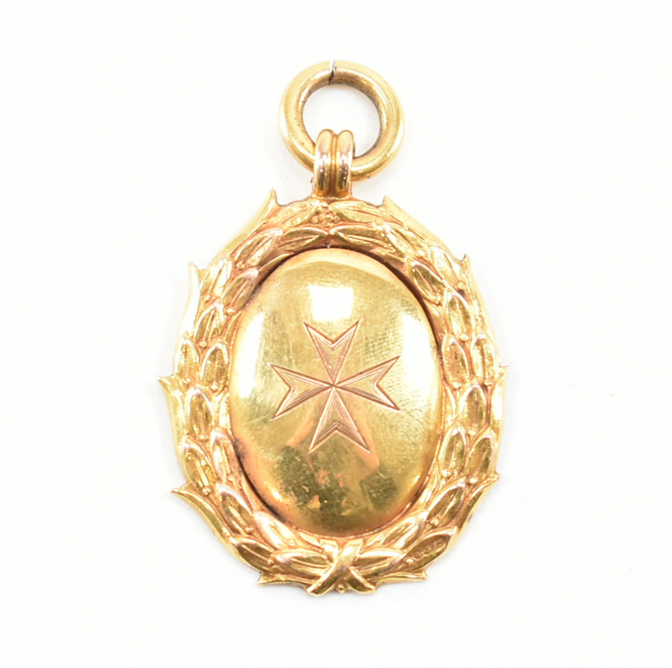 HALLMARKED 9CT GOLD FOB MEDAL PENDANT