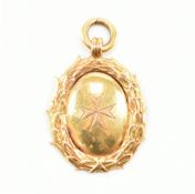 HALLMARKED 9CT GOLD FOB MEDAL PENDANT